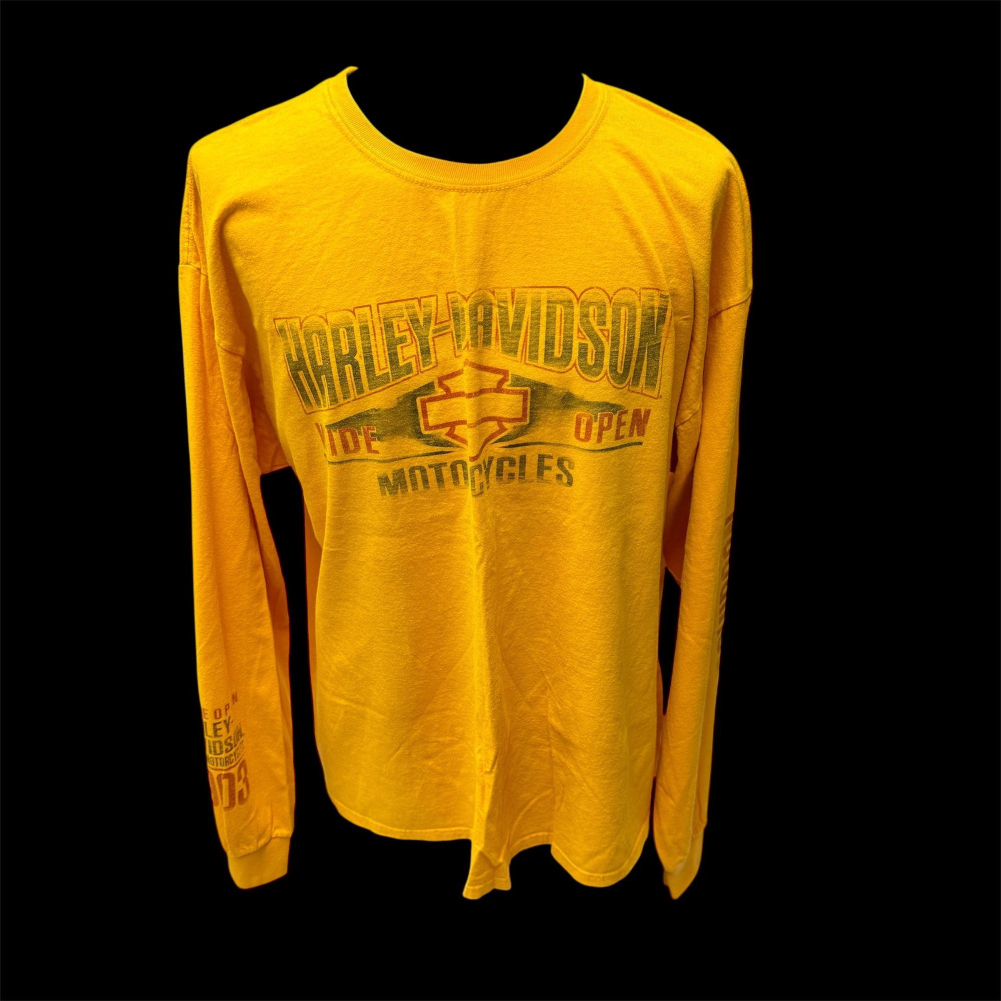 Harley Davidson H-D Motorcycle Chesapeake Maryland Biker SPELLOUT L/S Shirt Size US XL / EU 56 / 4 - 4 Thumbnail
