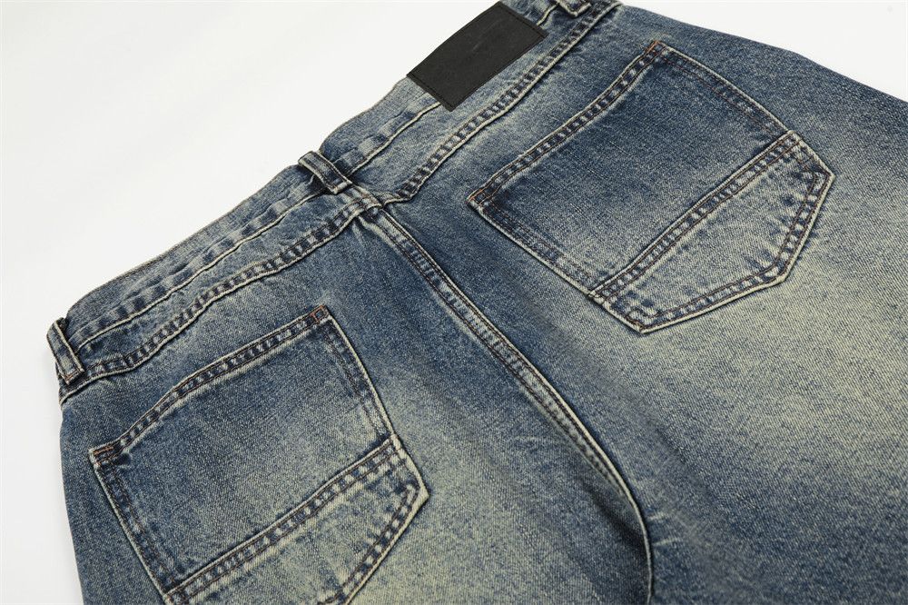 Jean Vintage washed distressed loose casual men's curved jeans Size US 32 / EU 48 - 5 Thumbnail