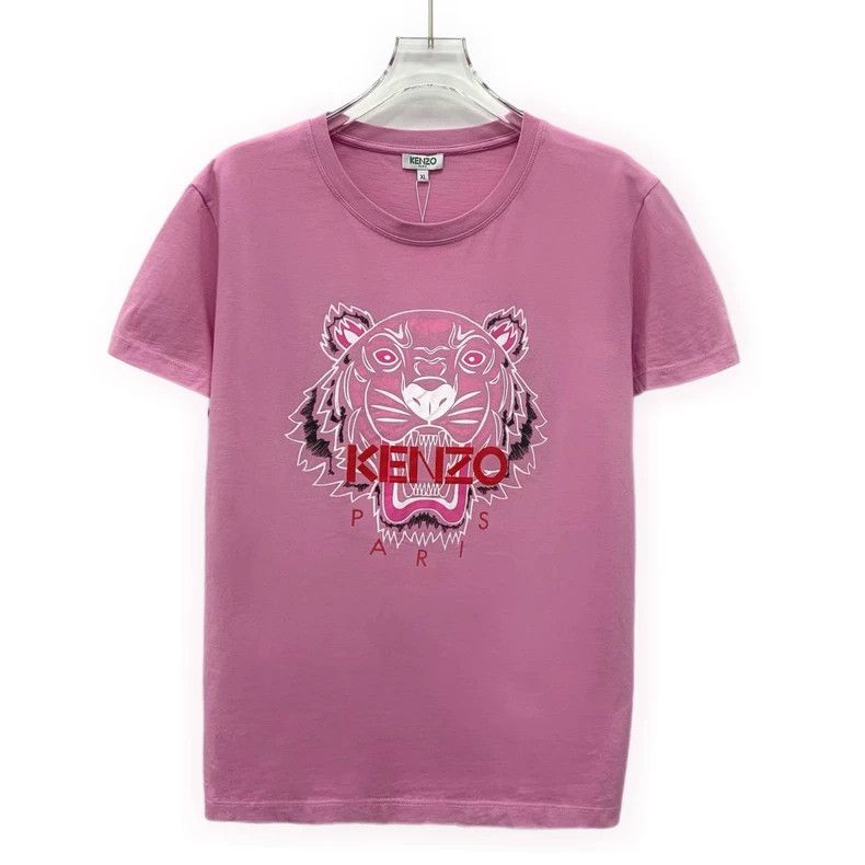 Kenzo KENZO Pink tiger printed cotton round neck short sleeve T- Size XL / US 12-14 / IT 48-50 - 1 Thumbnail