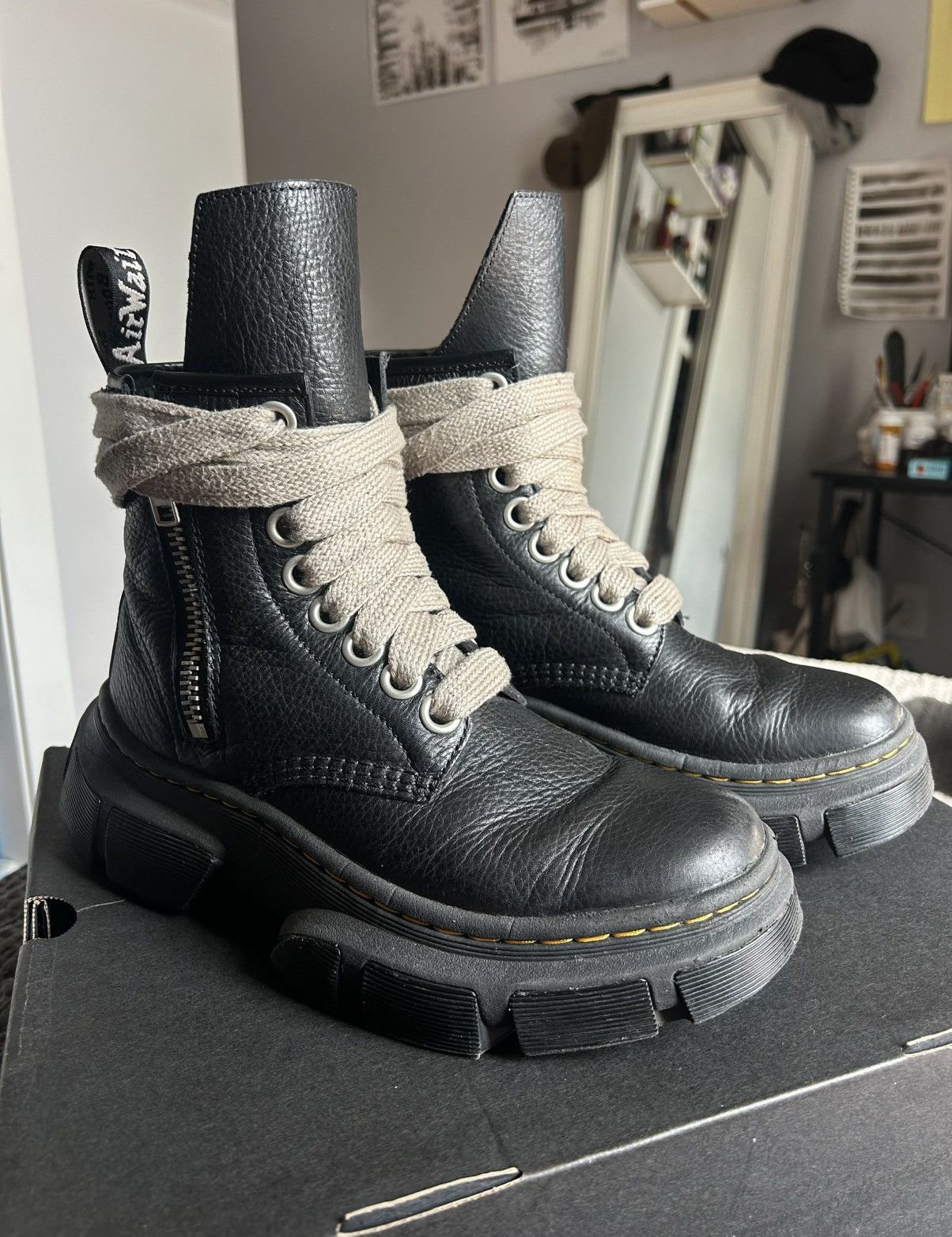 Dr. Martens × Rick Owens Rick Owens x Dr. Martens 1460 Jumbo Lace Boot Size US 7.5 / EU 40-41 - 1 Thumbnail