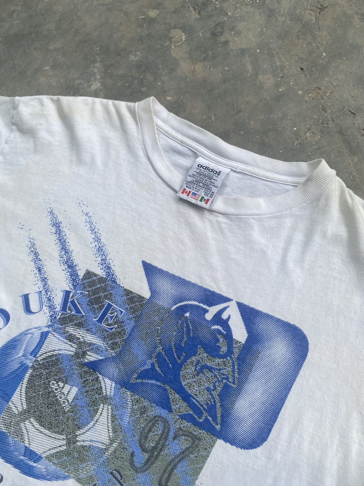 Adidas Rare Vintage 90s Adidas x Duke Soccer Camp Tee (1994) Size US M / EU 48-50 / 2 - 6 Thumbnail
