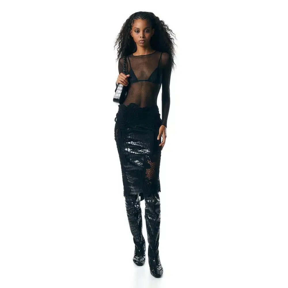 Tom Ford o1loc1c1124 GCL861 Leather Skirt in Black Size 28" / US 6 / IT 42 - 2 Thumbnail
