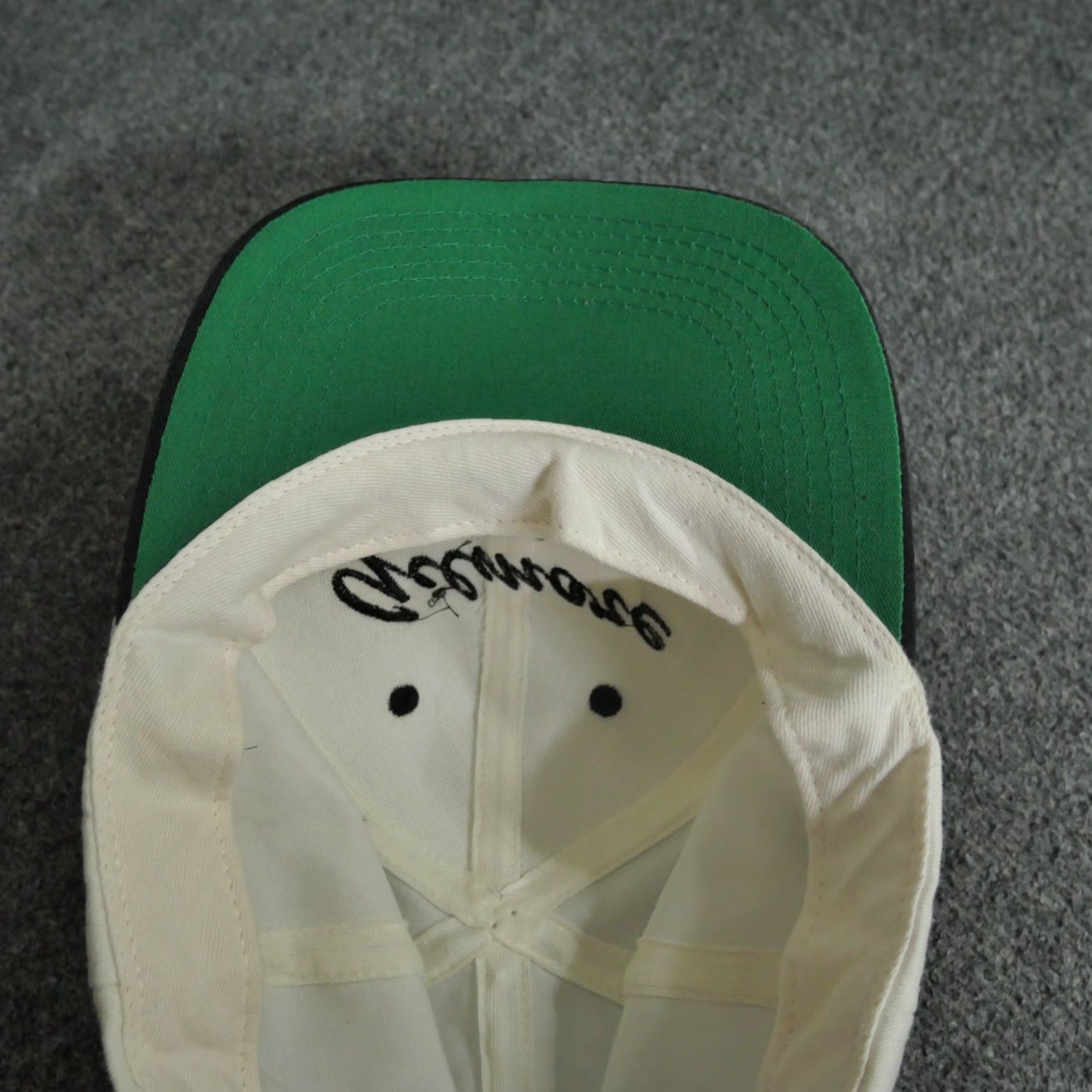 Industrie VINTAGE Construction Hat Adult White Black Gilmore Industries 90s Snapback White solid Adjustable Mens Hat Size ONE SIZE - 7 Thumbnail