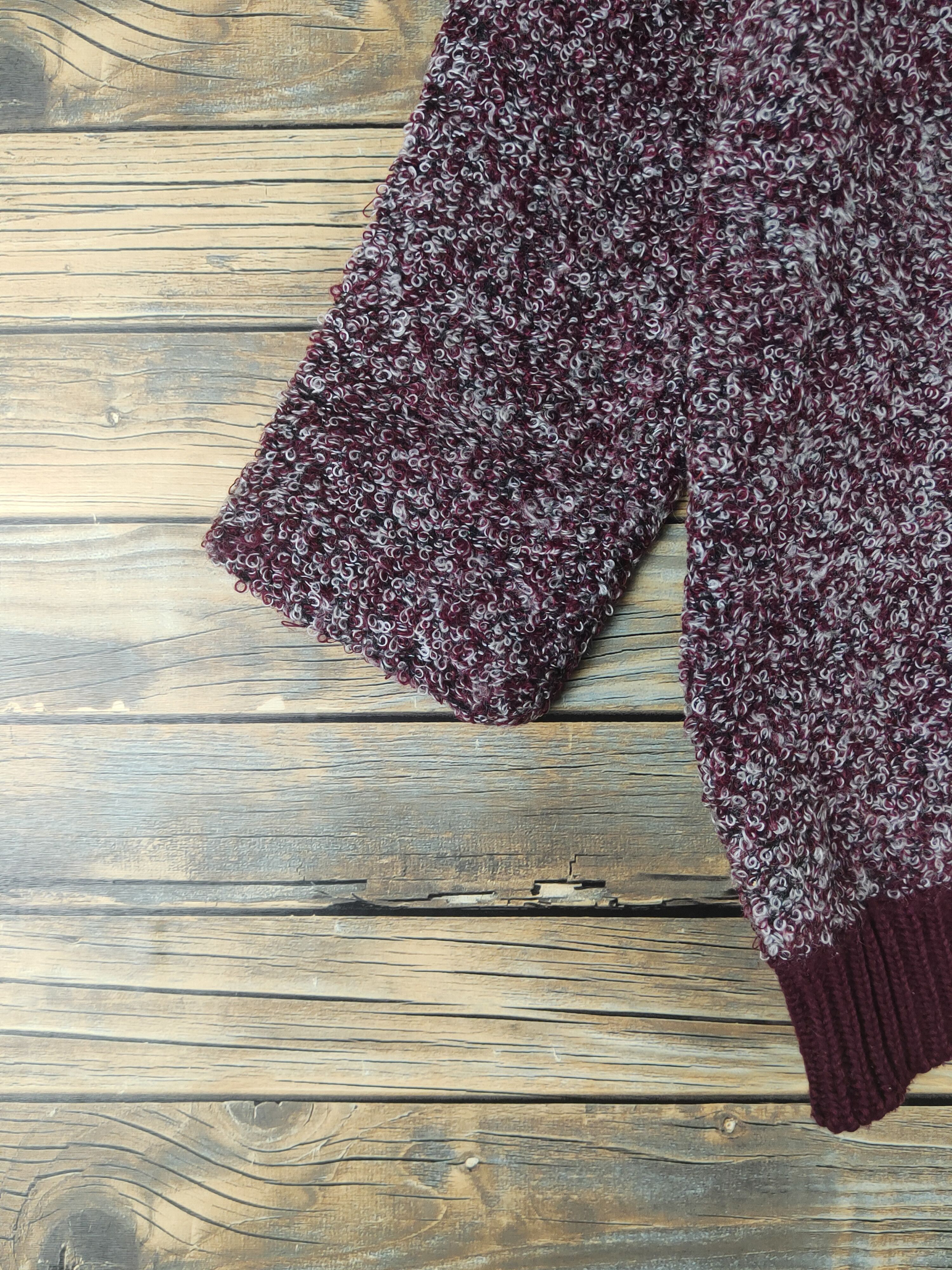 Aran Isles Knitwear × Japanese Brand × Vintage Japanese Brand Maroon Knitwear Sweaters #W1532 Size S / US 4 / IT 40 - 4 Thumbnail