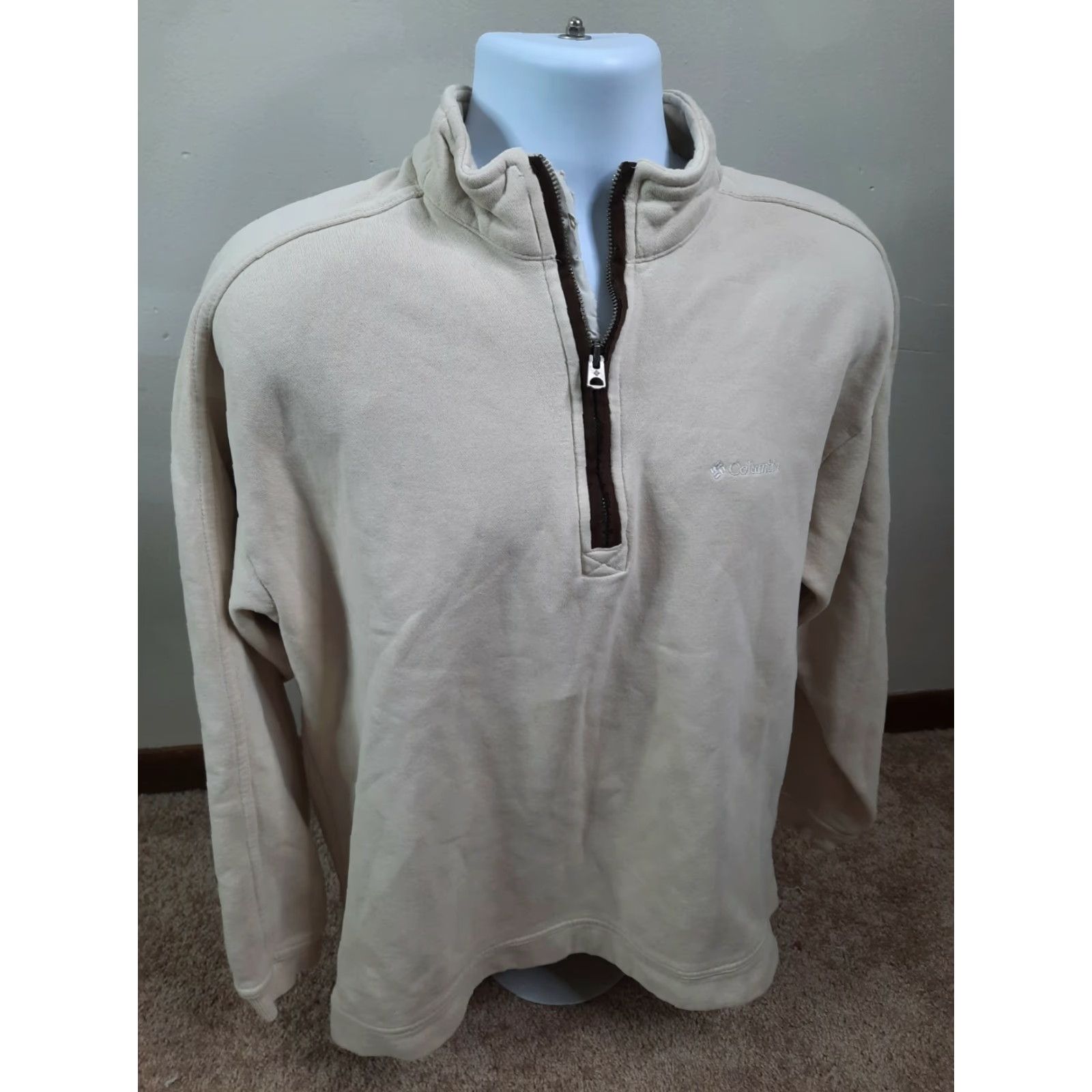 Vintage Columbia Mens Jacket Pullover 1/4 Zip Fleece Beige Size L Mock Zip Jacket Casual Outdoor Size US L / EU 52-54 / 3 - 6 Thumbnail