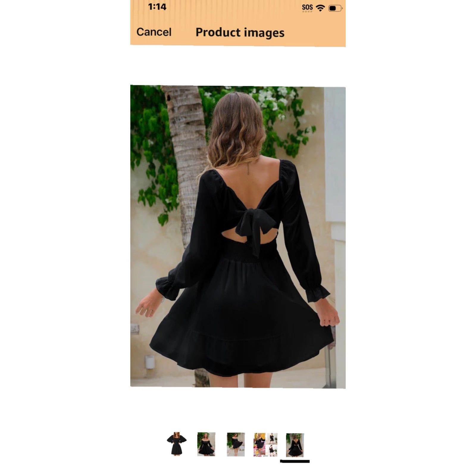 Vintage NEW Women's Casual Long Lantern Sleeve Mini Dress - Black - S - Exlura - Dress - Women Size S / US 4 / IT 40 - 4 Thumbnail