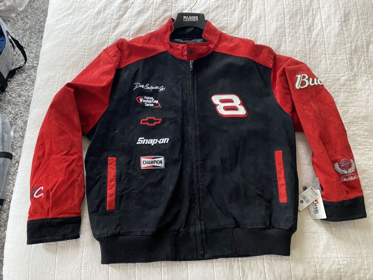 image of Nascar x Vintage Dale Earnhardt Jr Suede Jacket XL in Black, Men's