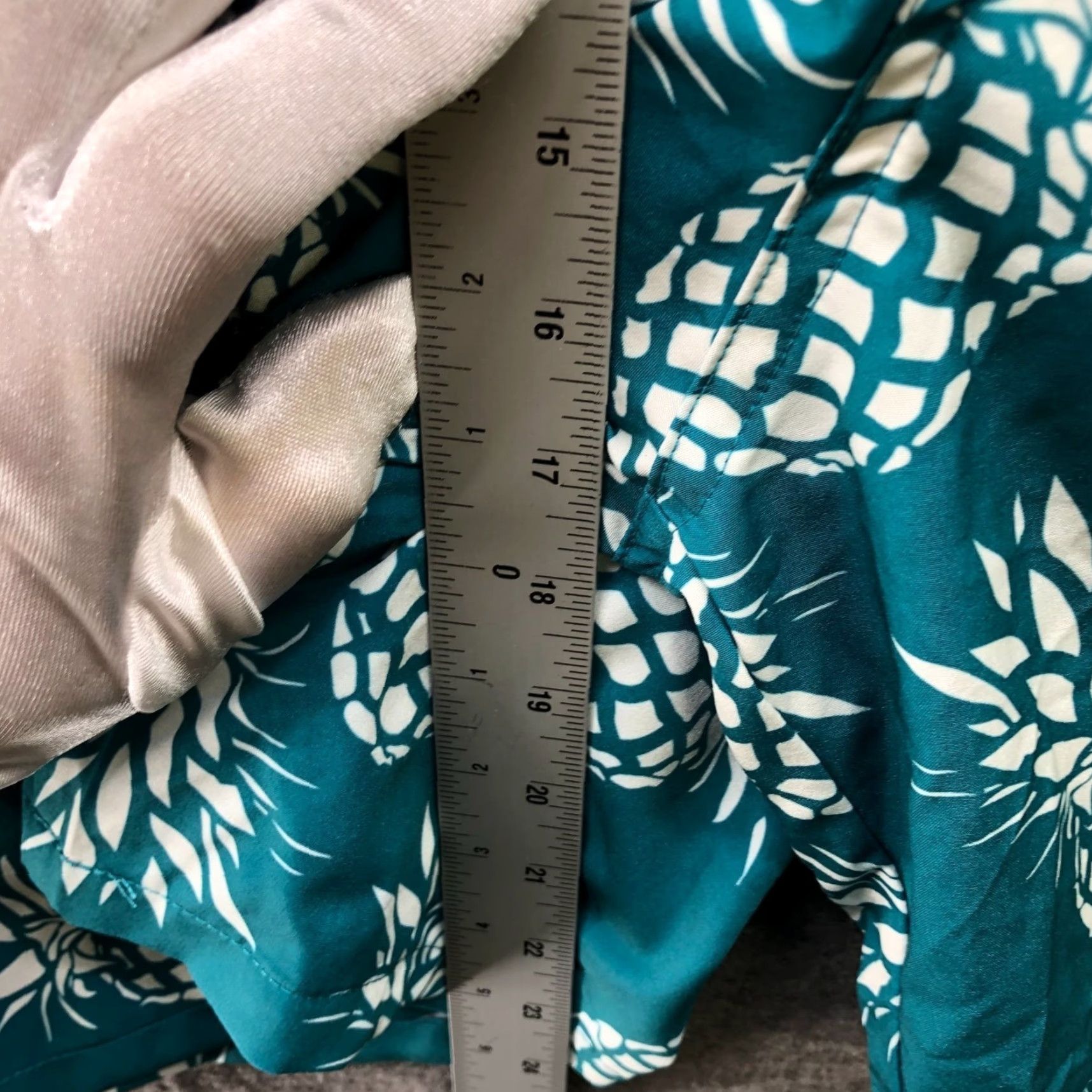 Vintage NWT Brisira Swim Trunks Mens 3XL Teal Pineapple Print Swim Shorts Size US 39 - 6 Thumbnail