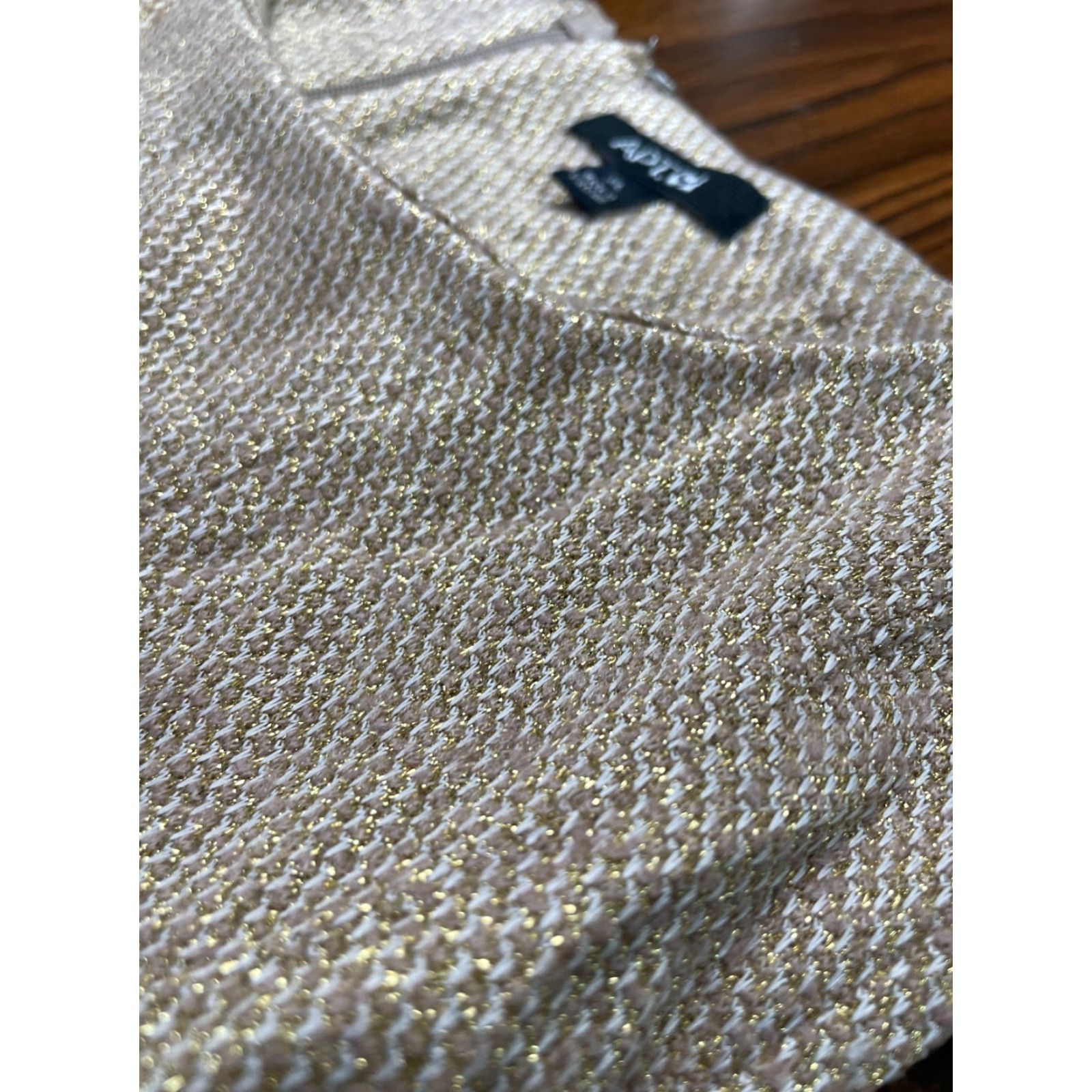 Apt. 9 Apt.9 Dress Women's XL Gold Metallic Sleeveless Above Knee, Round Neck, Pullover, Short, Polyester Spandex, Casual Size XL / US 12-14 / IT 48-50 - 6 Thumbnail