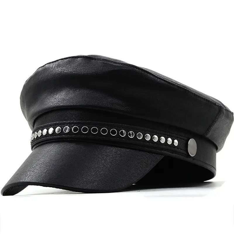 Other Winter Beret Hat Leather Flat Top Cap Size ONE SIZE - 2 Thumbnail