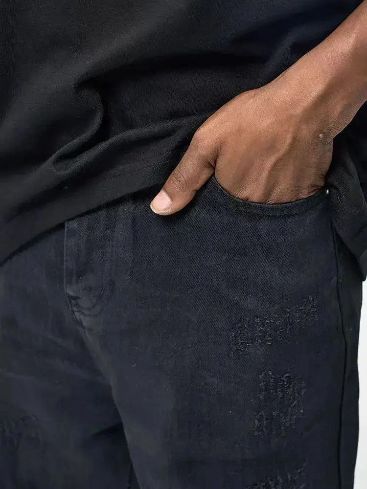 Japanese Brand High street hip hop fake ripped coated baggy jeans Size US 32 / EU 48 - 5 Thumbnail