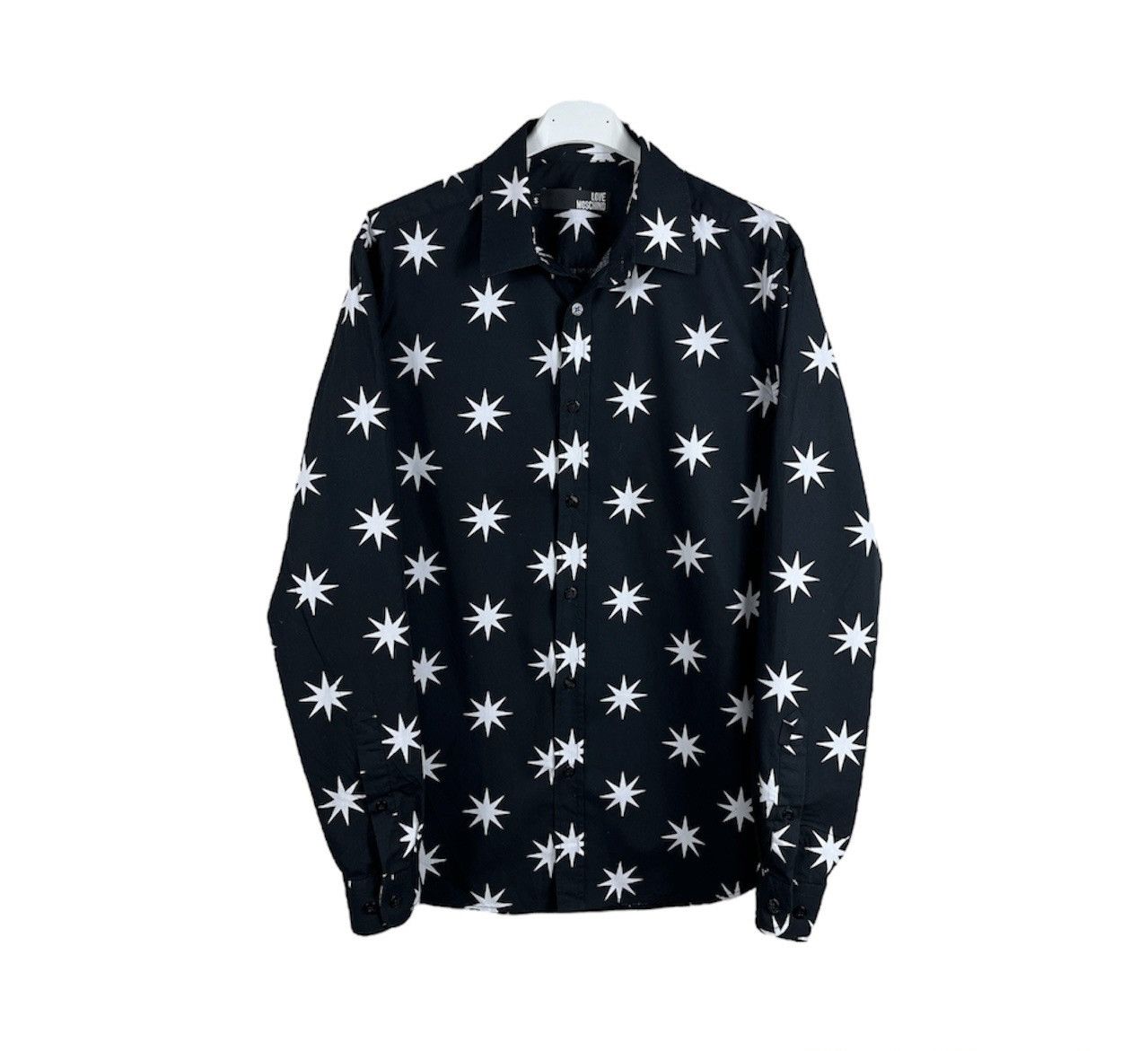 Designer × Moschino Love Moschino white stars monogram art shirt Size US S / EU 44-46 / 1 - 1 Thumbnail