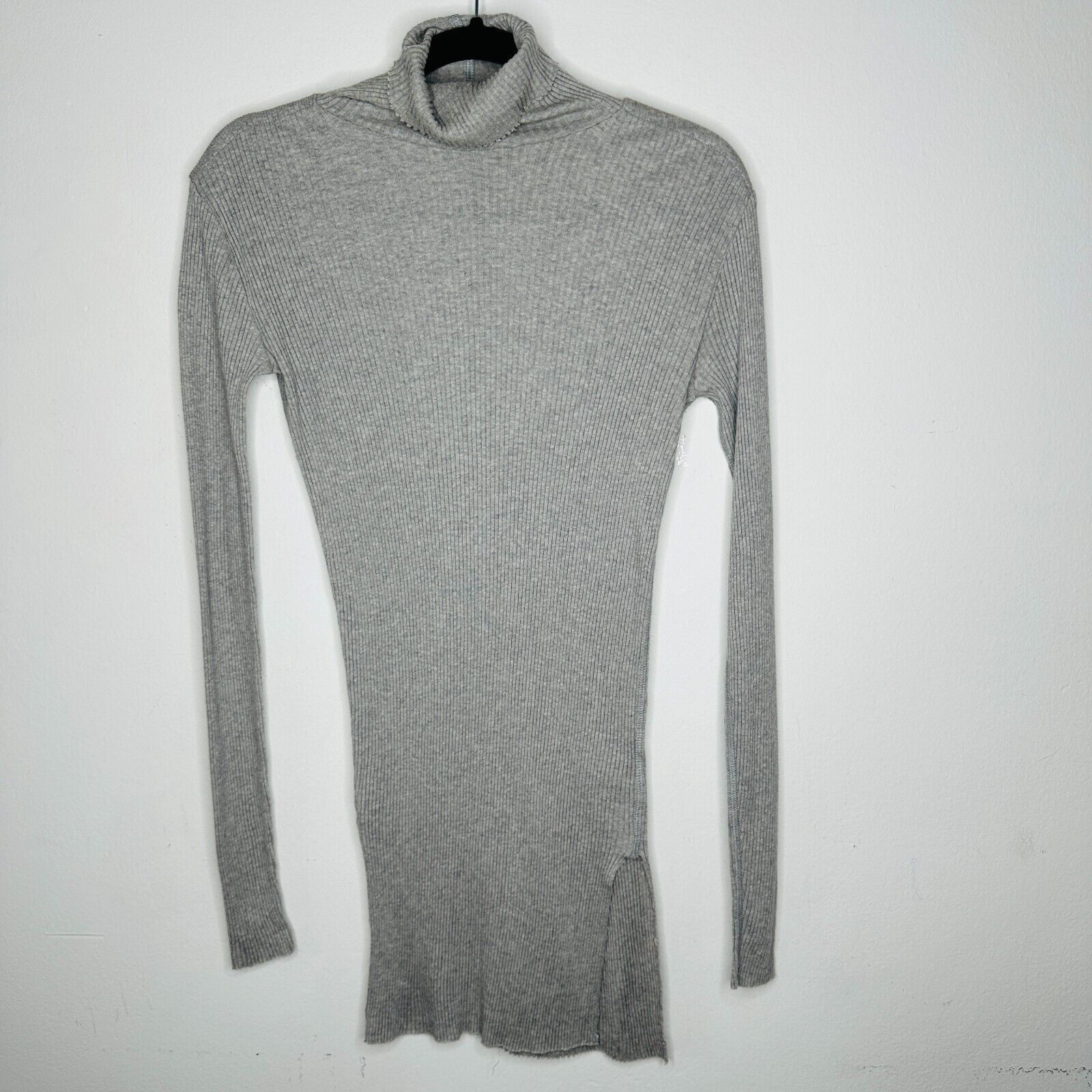 Helmut Lang Helmut Lang Gray Turtleneck Long Sleeve Knit Mini Dress Top Size M / US 6-8 / IT 42-44 - 3 Thumbnail