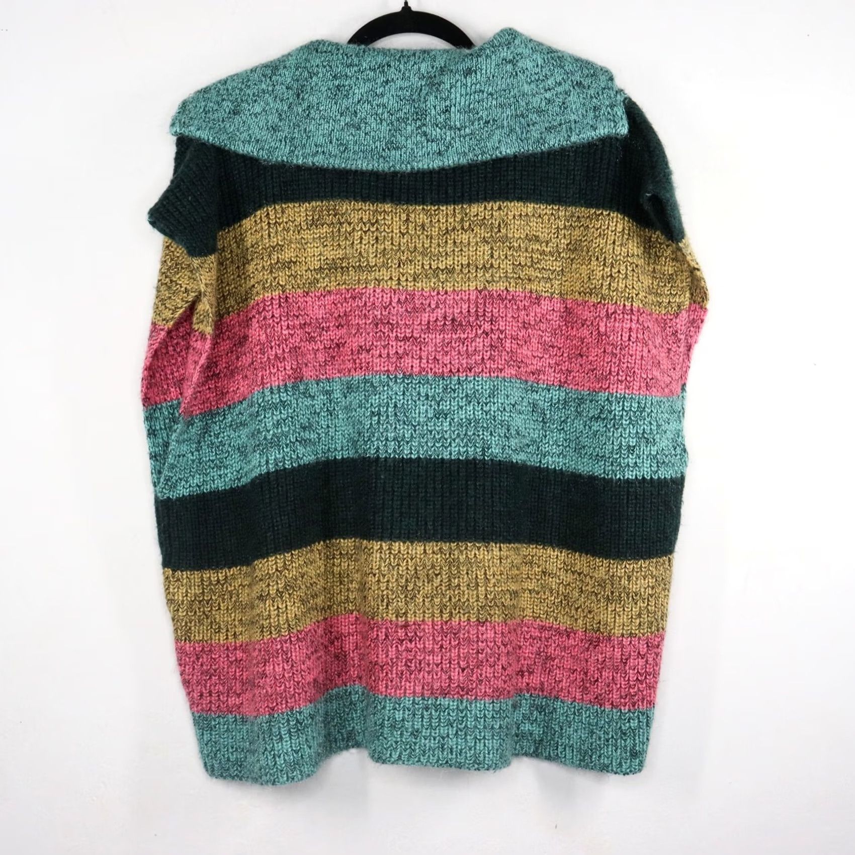 Anthropologie Anthropologie Poncho One Size Multicolor Farrow Quarter Zip Boho Striped Size ONE SIZE - 5 Thumbnail