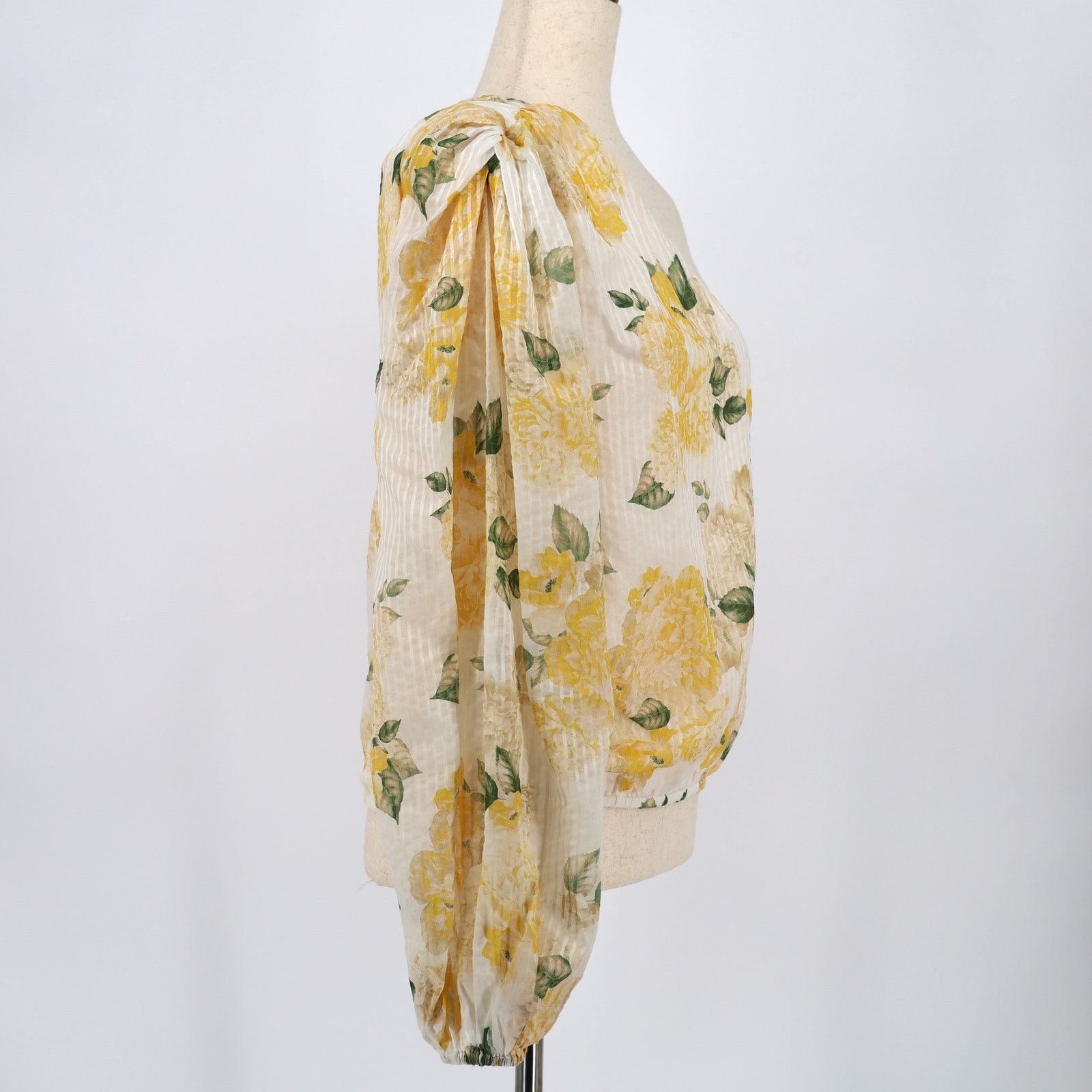 CAMI NYC Cami NYC Women Floral Yellow Silk Blend Blouson Top Size M Size M / US 6-8 / IT 42-44 - 7 Thumbnail