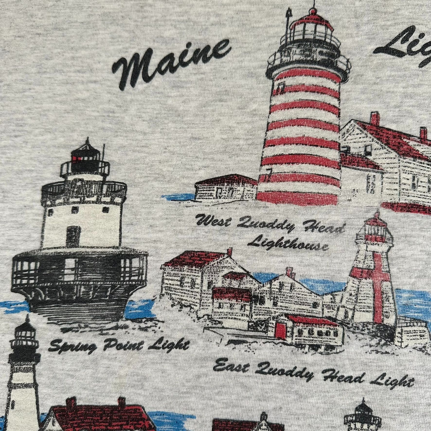 Anvil Vintage 90s Maine Lighthouse T-Shirt Gorpcore Coastal Grandm Size US XL / EU 56 / 4 - 3 Thumbnail