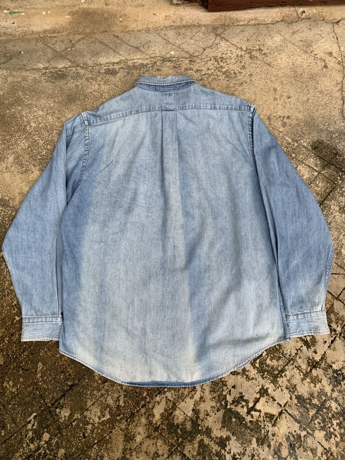 Ralph Lauren × Vintage 2000s Ralph Lauren Faded Blue Jeans Classics Pony Shirt Size US XL / EU 56 / 4 - 2 Thumbnail