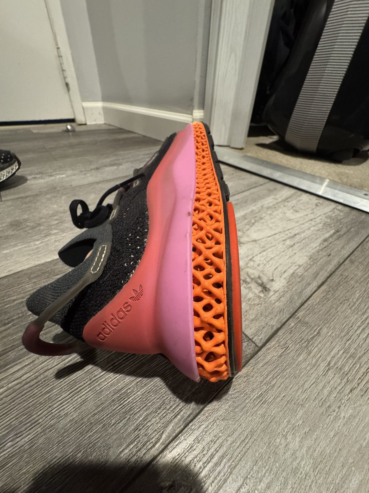 Adidas ADIDAS 4D FUSIO - BLACK / GREY / PINK / ORANGE - FX6131 Size US 10.5 / EU 43-44 - 3 Thumbnail