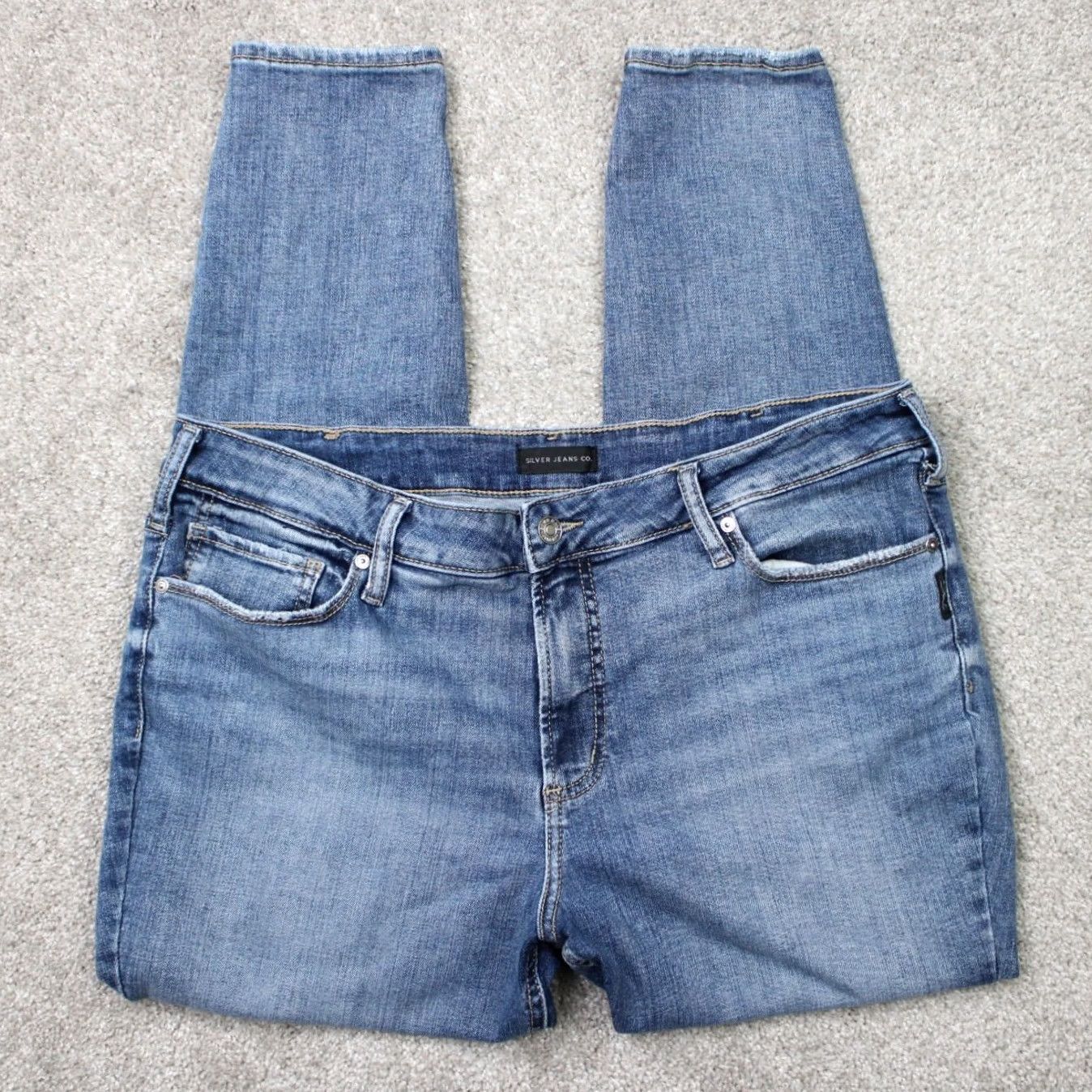Silver Jeans Co. Silver Jeans Suki Womens 18W x 29" Blue Skinny 5-Pocket Denim Jeans Mid Rise Stretch Size 40" / US 18 - 2 Thumbnail