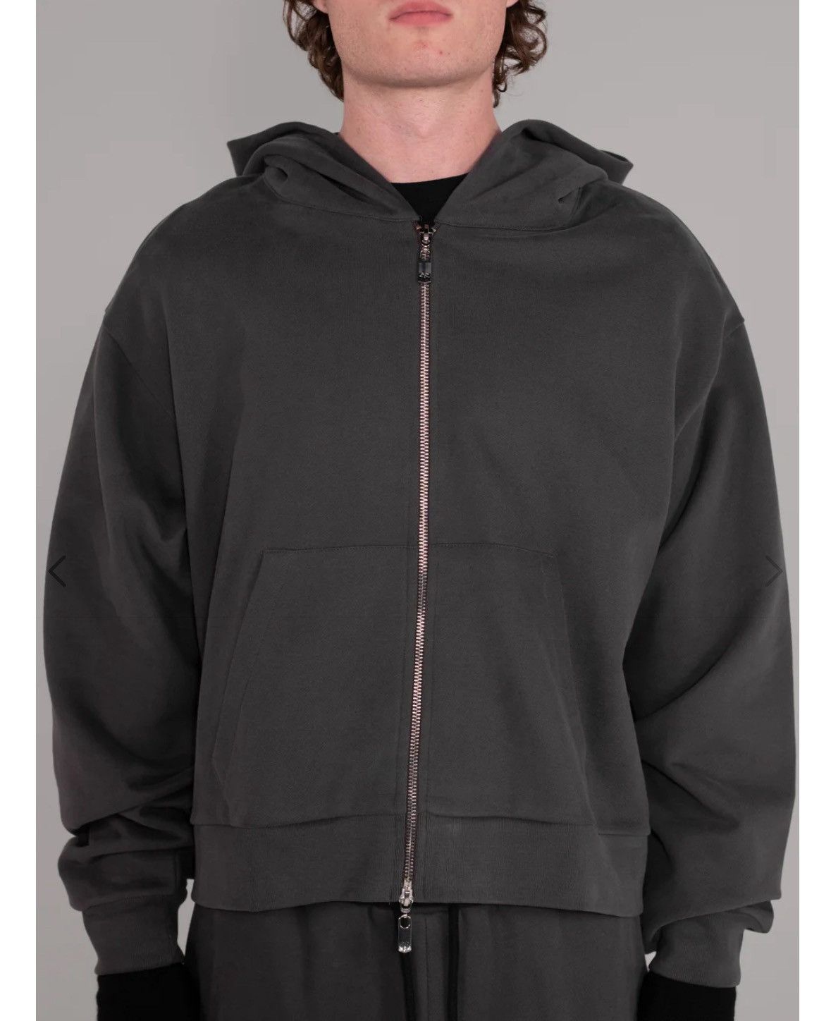 Other Pearled Ivory Washed Cropped Zip Hood ( Charcoal ) SMALL Size US S / EU 44-46 / 1 - 4 Thumbnail