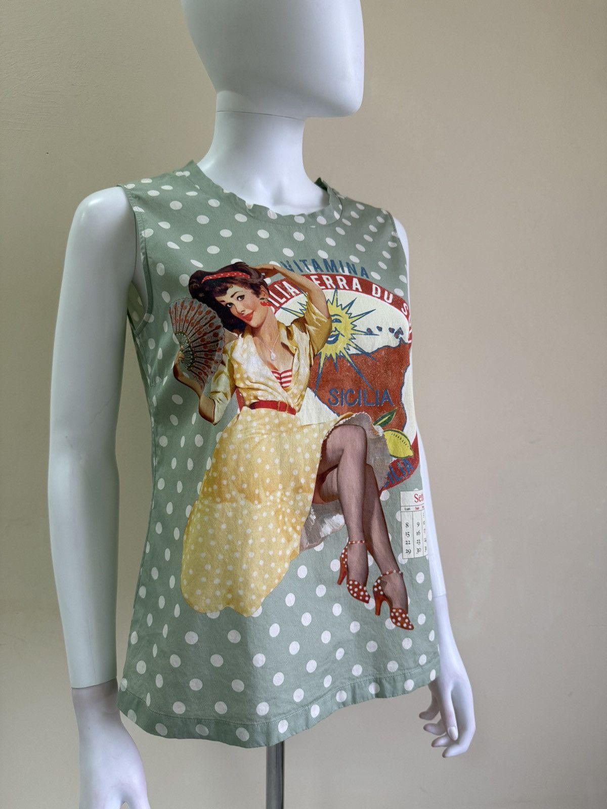 Dolce & Gabbana Women’s Dolce Gabbana Tank Top Pin Up Girl Size 40 Size S / US 4 / IT 40 - 3 Thumbnail
