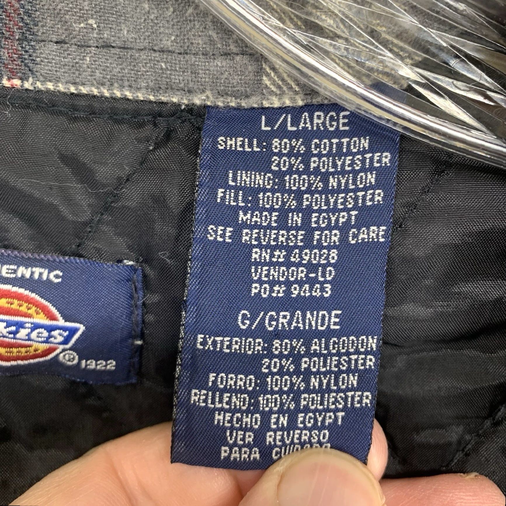 Dickies VINTAGE Dickies 90s Plaid Quilt Lined Jacket Men Large Gray All Seasons Casual Outdoor Size US L / EU 52-54 / 3 - 5 Thumbnail
