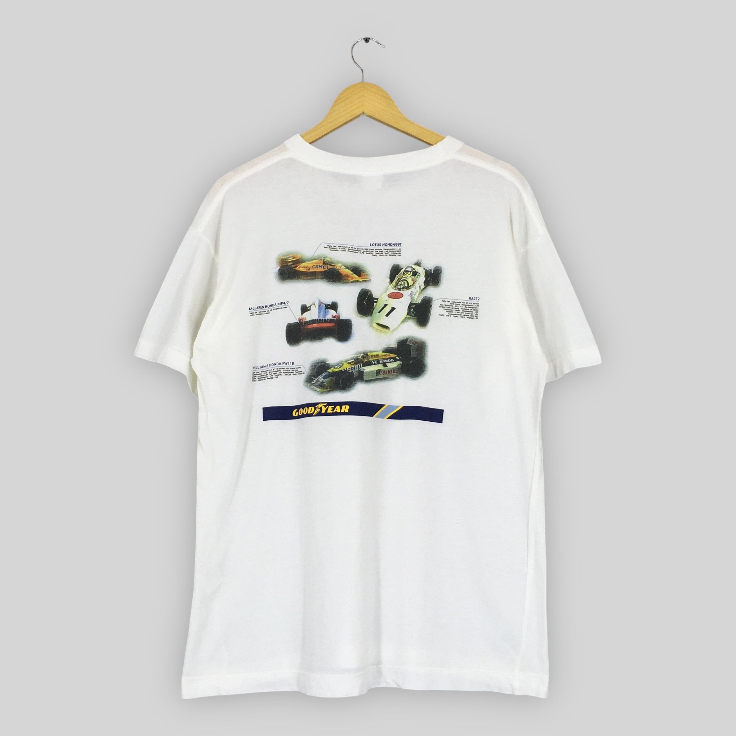Formula 1 × Vintage Vintage 90s Goodyear F1 Racing White T Shirt Large Size US L / EU 52-54 / 3 - 1 Thumbnail