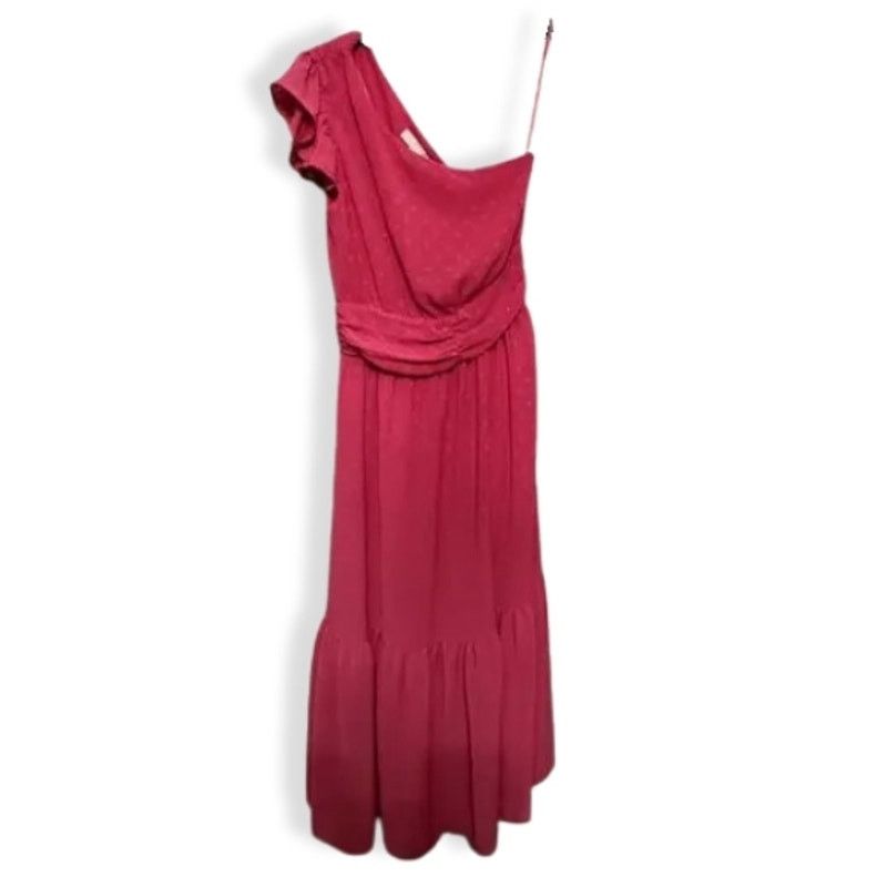 Other Chelsea28 Midi Dress Swiss Dot Pattern One Shoulder Pink XXS Size XXS / US 00 / IT 34 - 2 Thumbnail