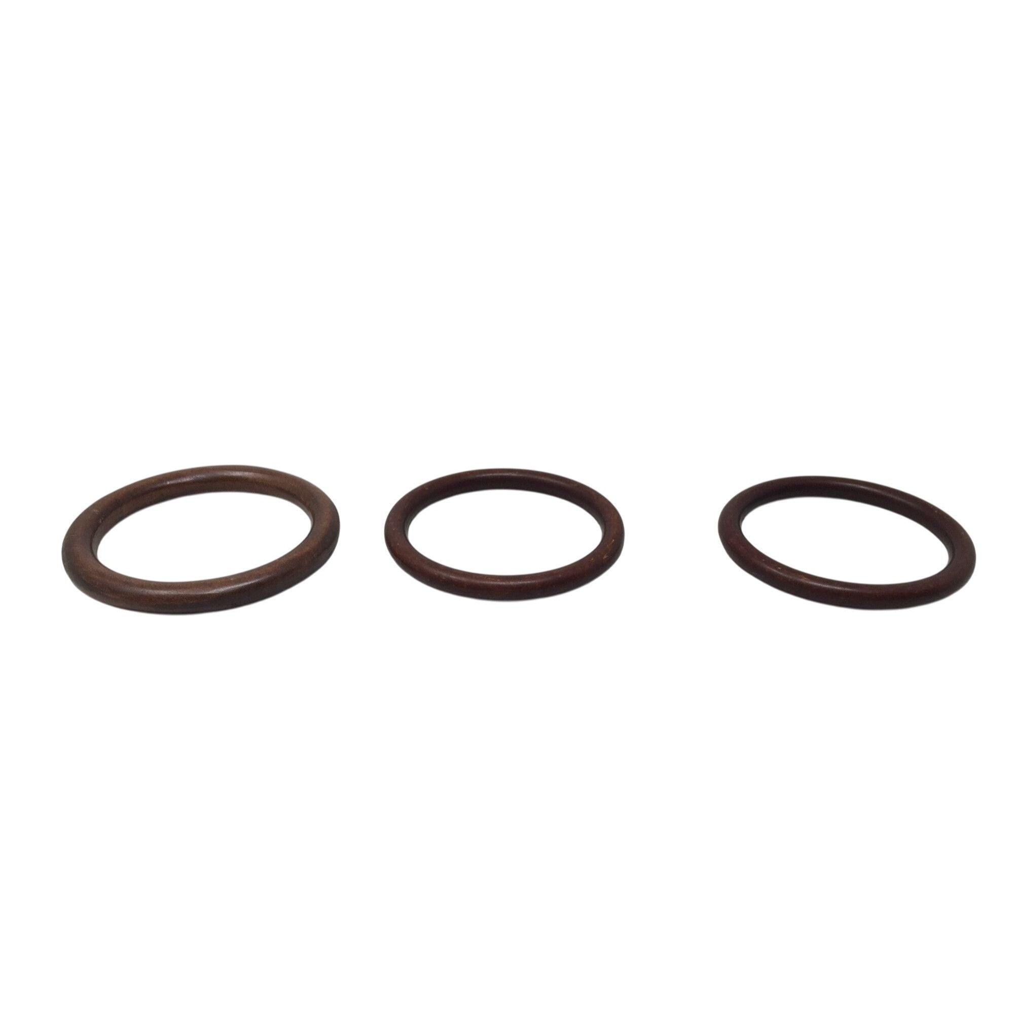 Other Set of 3 Women's Brown Wooden Bangle Bracelets (One Size) Size ONE SIZE - 4 Thumbnail
