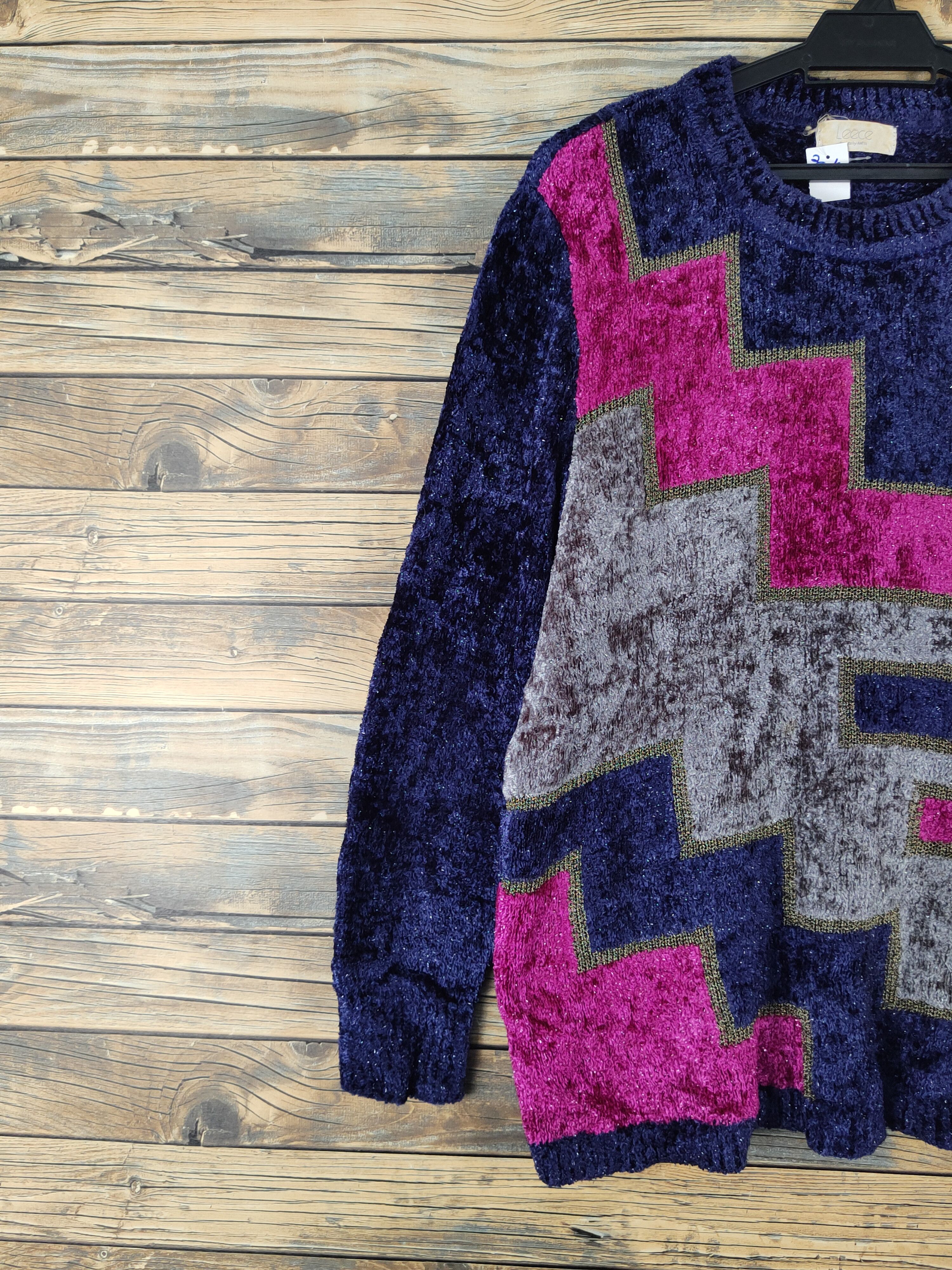 Vintage Leece Purple Knitwear Sweatshirts vintage art #W2031 Size US L / EU 52-54 / 3 - 3 Thumbnail