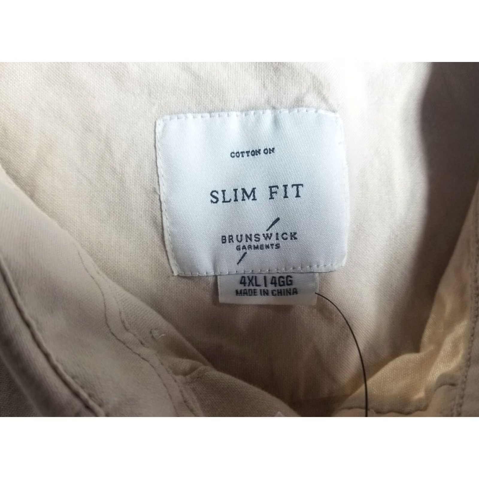 Cotton On Brunswick Garments Button-Up Shirt Sleeveless 4XL Beige NWT Men Regular Size Size US XXL / EU 58 / 5 - 7 Thumbnail