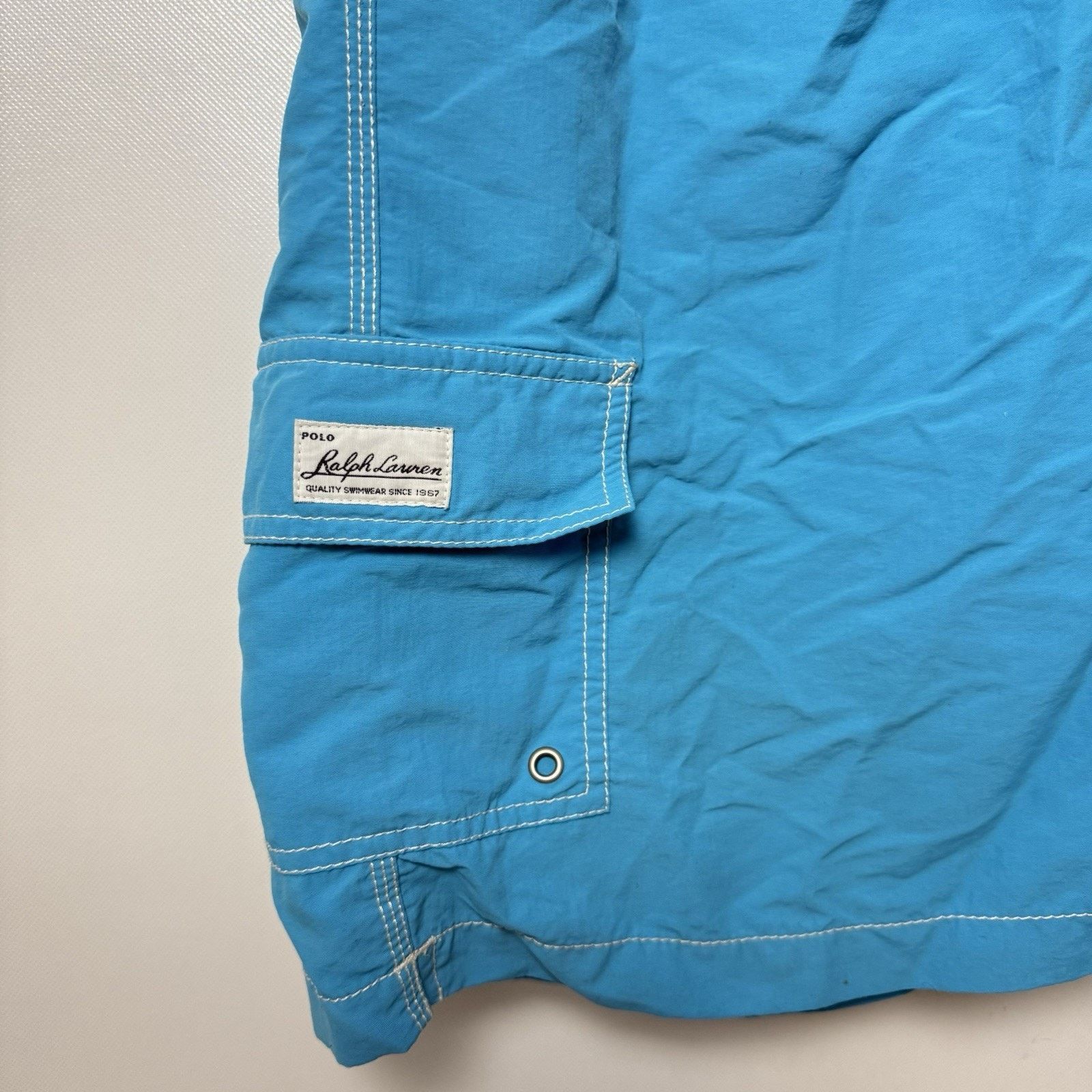 Polo Ralph Lauren Polo Ralph Lauren Swim Trunks Shorts Teal Cargo Pony Vintage Size US 32 / EU 48 - 4 Thumbnail