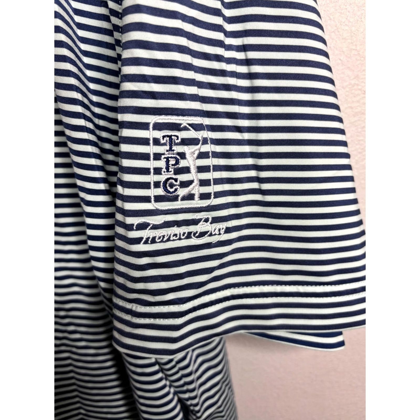 Footjoy FootJoy Polo Shirt Mens XL Blue Stripe TPC Treviso Bay Golf Casual Performance Size US XL / EU 56 / 4 - 4 Thumbnail