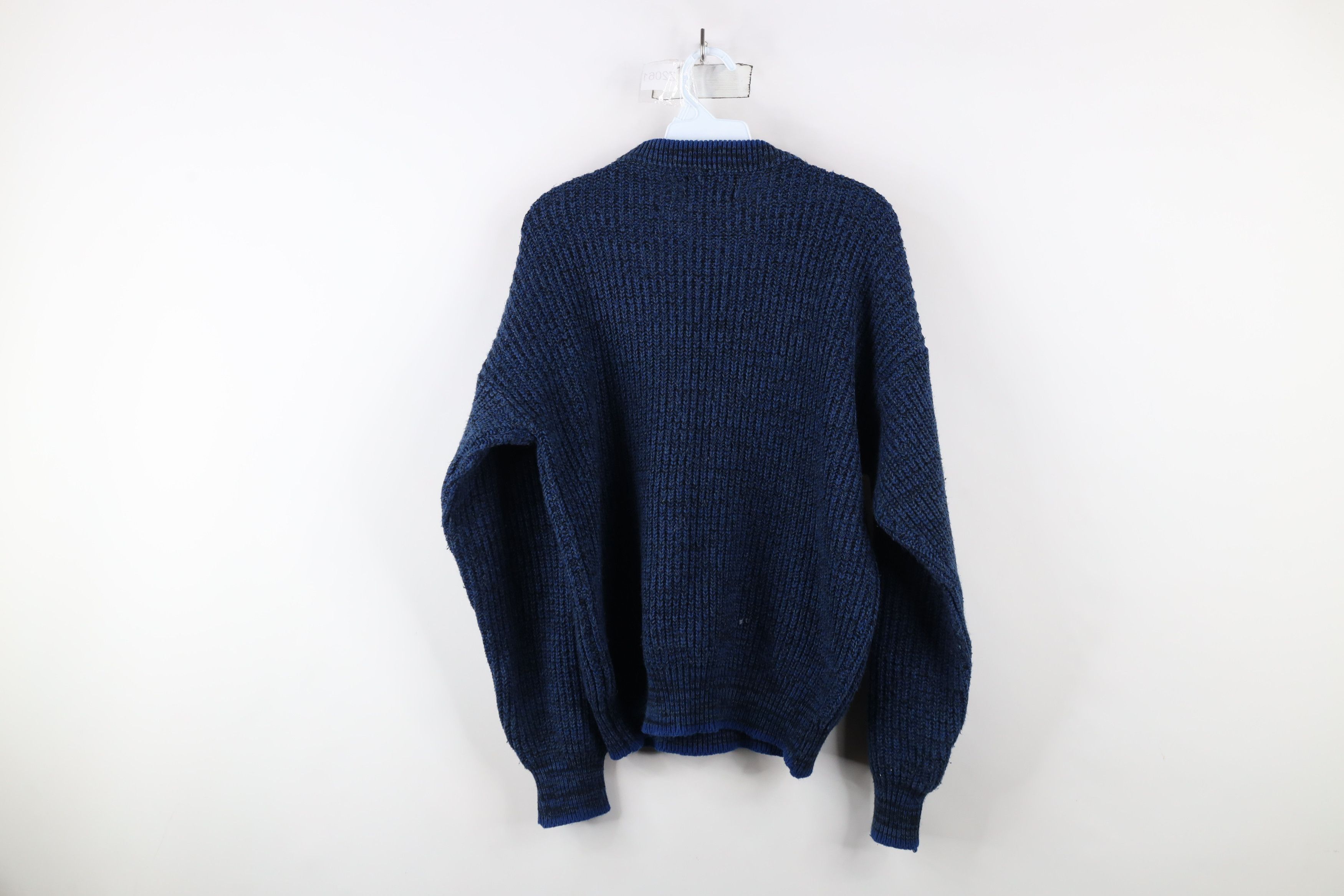 Vintage Vintage 90s Streetwear Blank Chunky Ribbed Knit Sweater Size US L / EU 52-54 / 3 - 7 Thumbnail