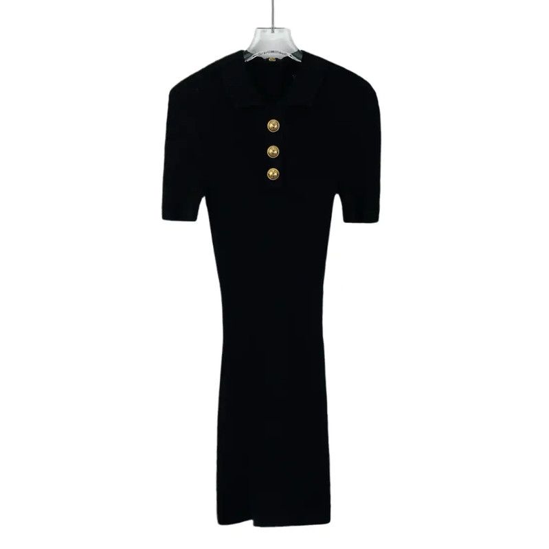 Balmain Balmain Women's Short Sleeve Black Dress 0089 Size XXS / US 00 / IT 34 - 1 Thumbnail