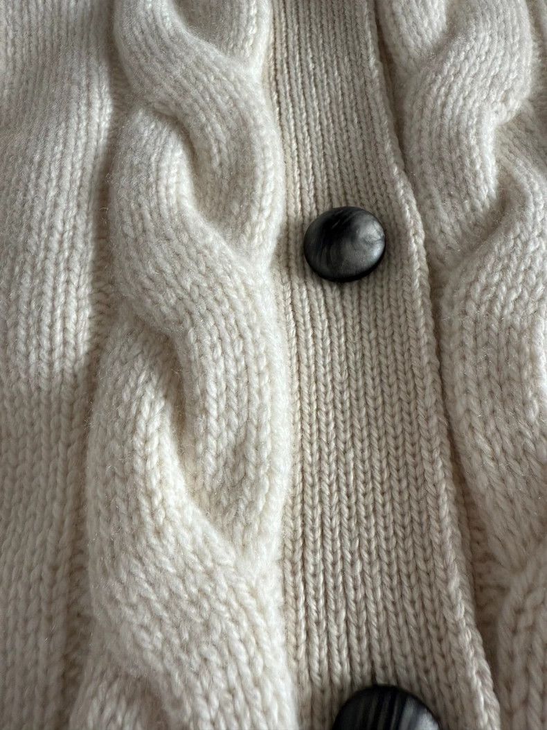 Loro Piana LORO PIANA White twisted cashmere sweater open Size S / US 4 / IT 40 - 2 Thumbnail
