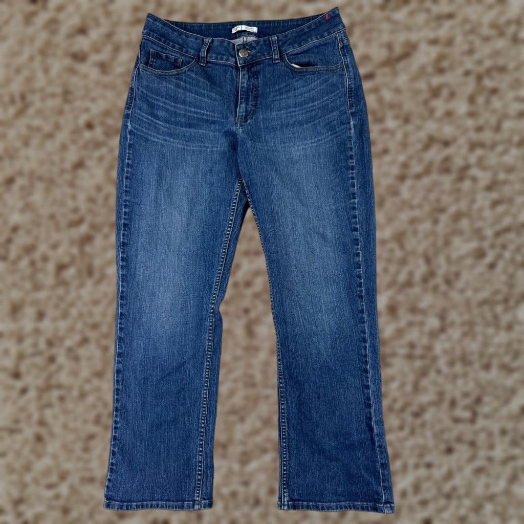 Lee Lee Jeans Women 12P Blue Denim Straight Leg Mid Rise 30x28 Petites Mens? Womens? End: Womens Size 34" / US 12 / IT 48 - 1 Thumbnail