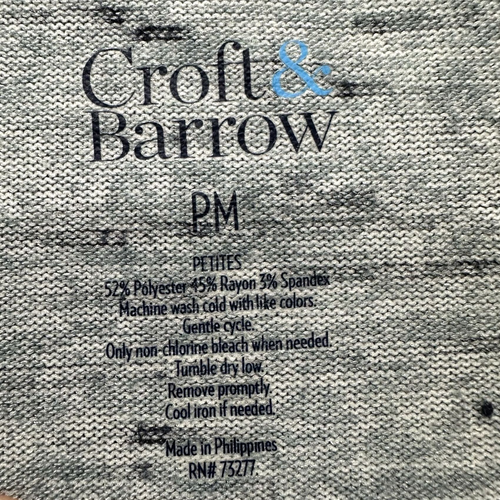 Croft & Barrow Croft & Barrow Sweater Women PM Medium Heathered Blue Side Tie Stretch Rayon Size M / US 6-8 / IT 42-44 - 4 Thumbnail