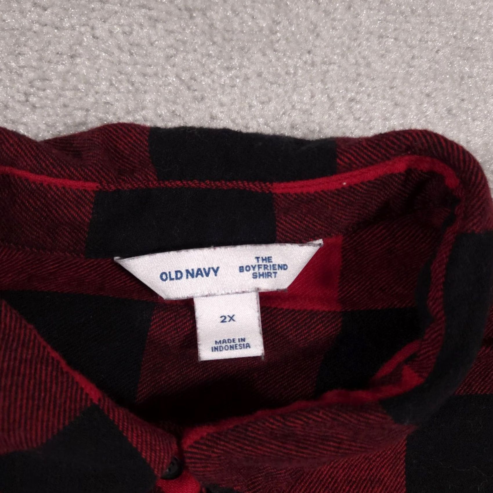 Old Navy VINTAGE Old Navy Shirt Womens 2X Red Black Buffalo Plaid Flannel Boyfriend Button Up Size XXL / US 16-18 / IT 52-54 - 5 Thumbnail