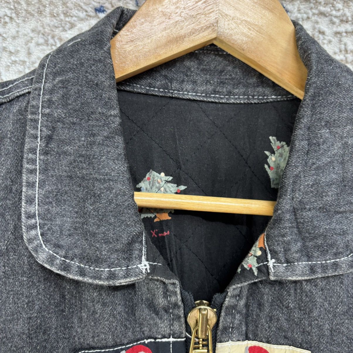 Pink House × Vintage Vintage Pink House Denim Bomber Jacket Size US S / EU 44-46 / 1 - 4 Thumbnail