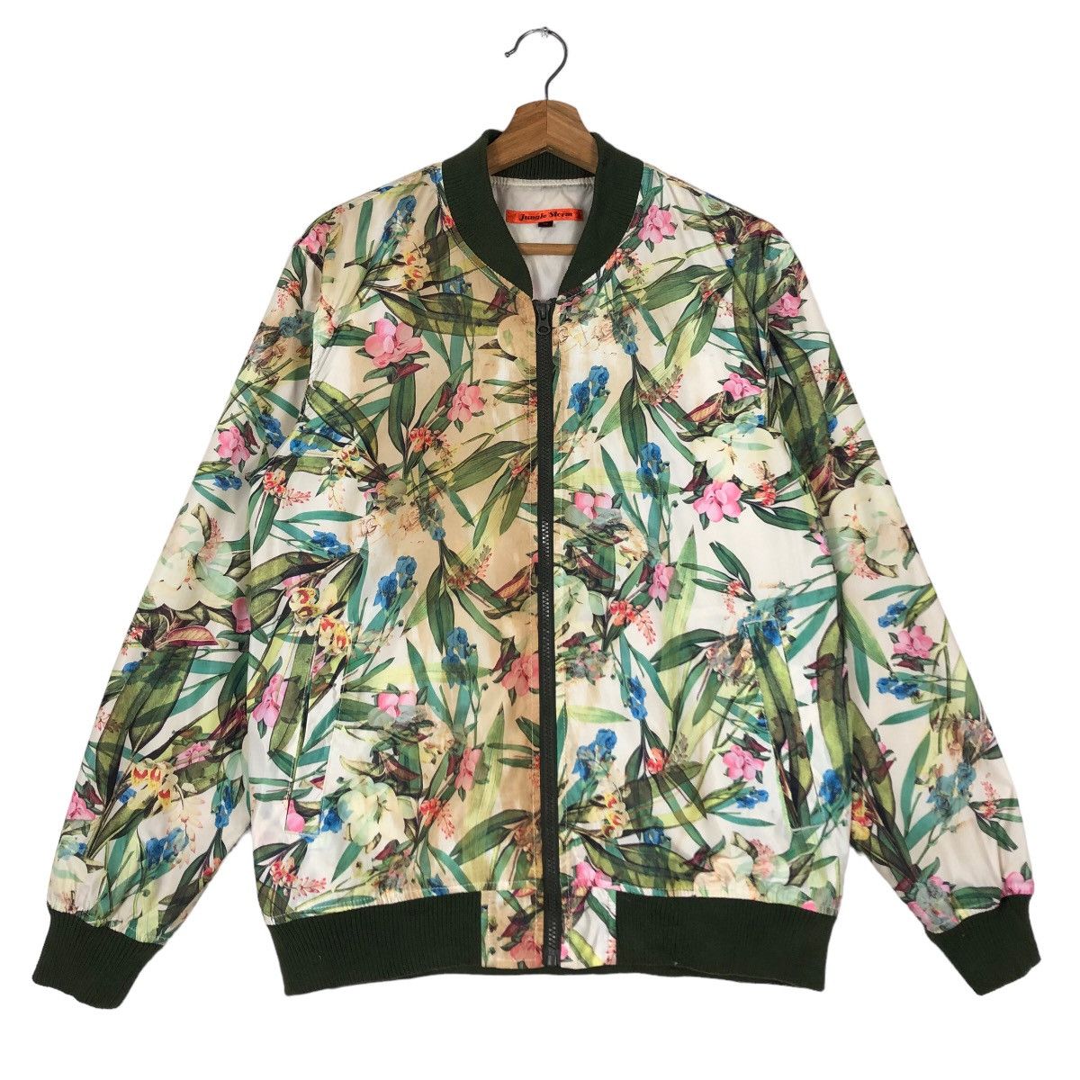 Japanese Brand 🔥90’s Jungle Storm Bomber Jacket Full Print Flower Size US M / EU 48-50 / 2 - 1 Thumbnail