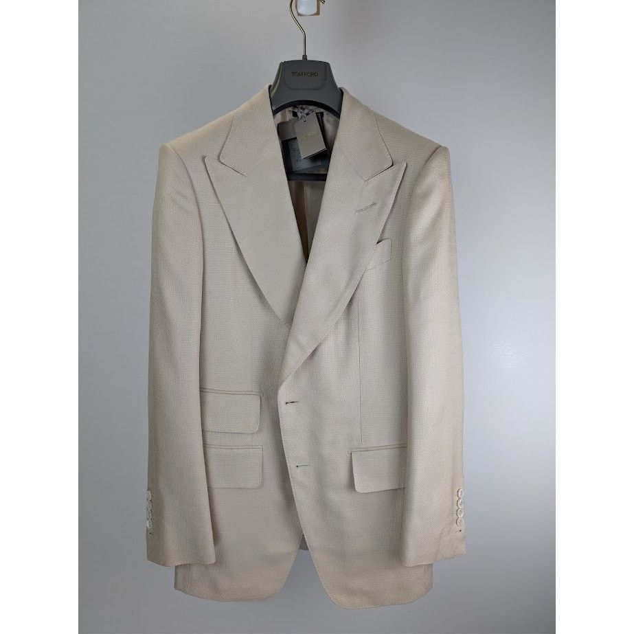 Tom Ford o1rshd1 Blazer Jacket in Cream Size US M / EU 48-50 / 2 - 2 Thumbnail