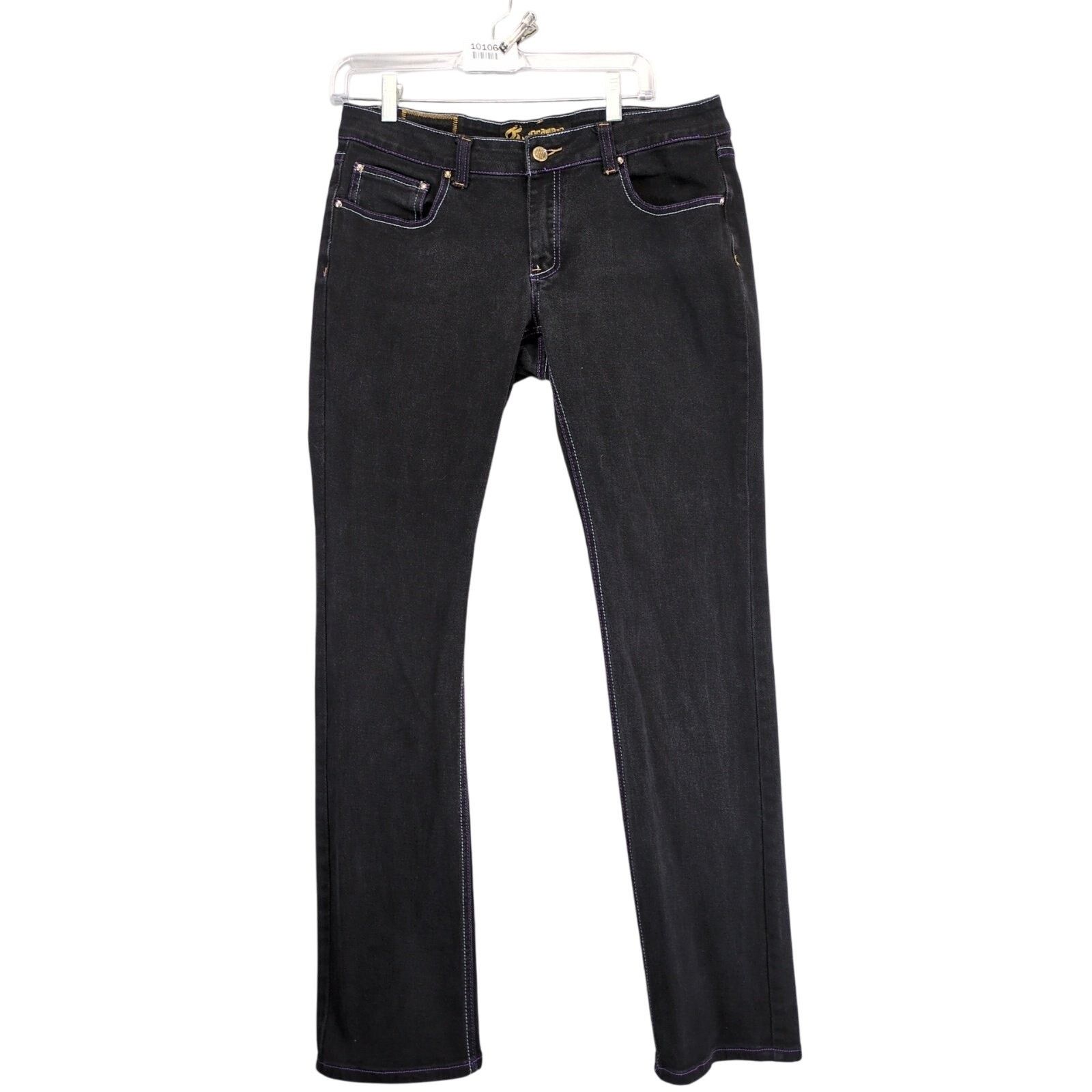 Rocawear Rocawear Simone Straight Leg Black Denim Jeans, Juniors 13 Size 34" / US 12 / IT 48 - 1 Thumbnail