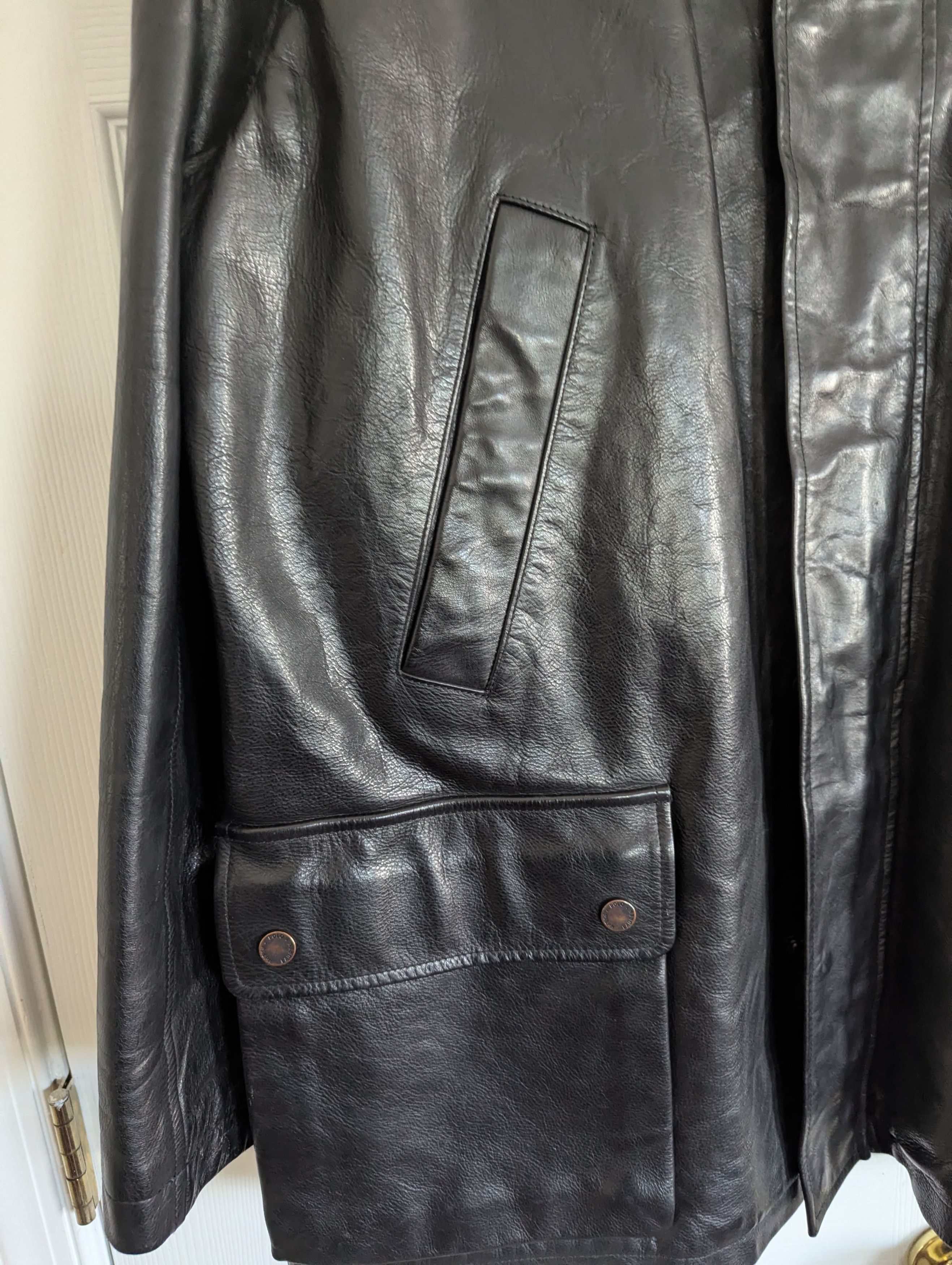 Polo Ralph Lauren Vintage Heavy Leather Coat Size US XL / EU 56 / 4 - 4 Thumbnail