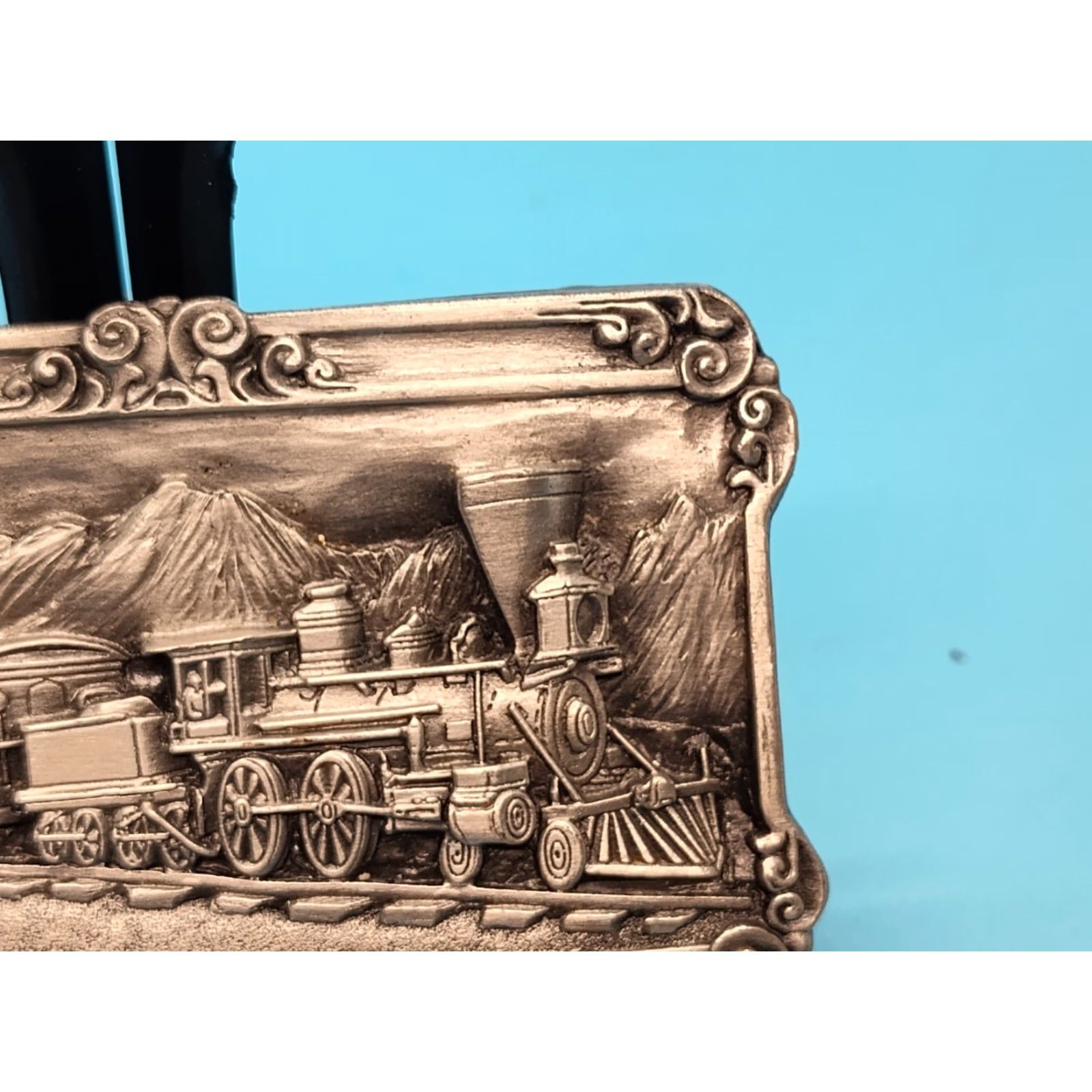 Vintage VINTAGE Siskiyou Belt Buckle Unisex Adult Metal Silver 1980s Transportation Art Nouveau Made in USA Free Shipping Size ONE SIZE - 3 Thumbnail