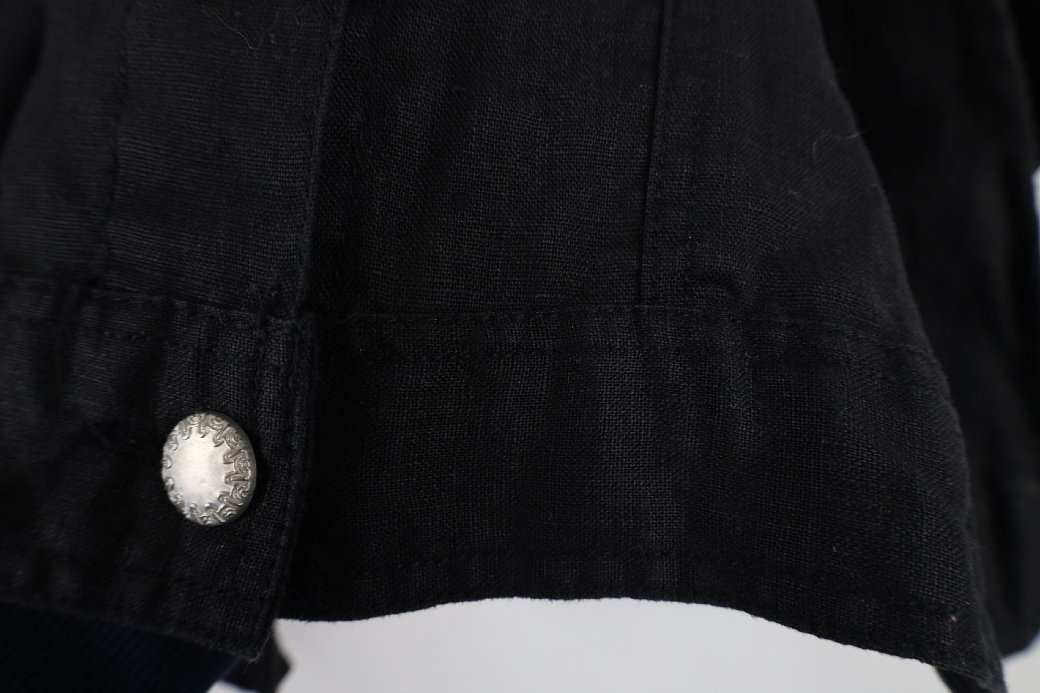 Vintage Lucy & Laurel Linen Full Button Trucker Jacket Black Size XL / US 12-14 / IT 48-50 - 8 Thumbnail