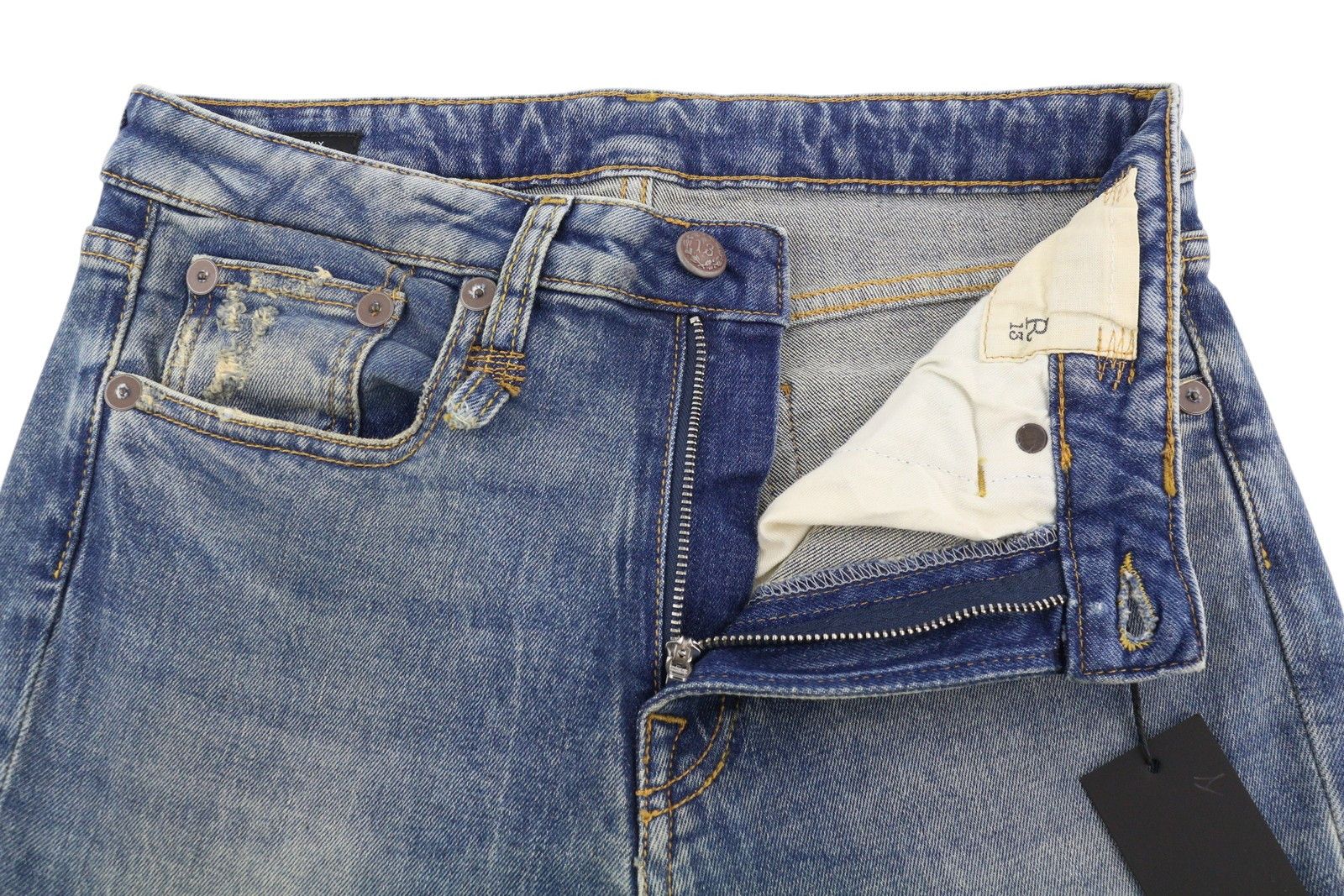 R13 KICK FIT 26 Kelly Stretch Washed Faded Ankle Length 86325 Size 26" / US 2 / IT 38 - 5 Thumbnail