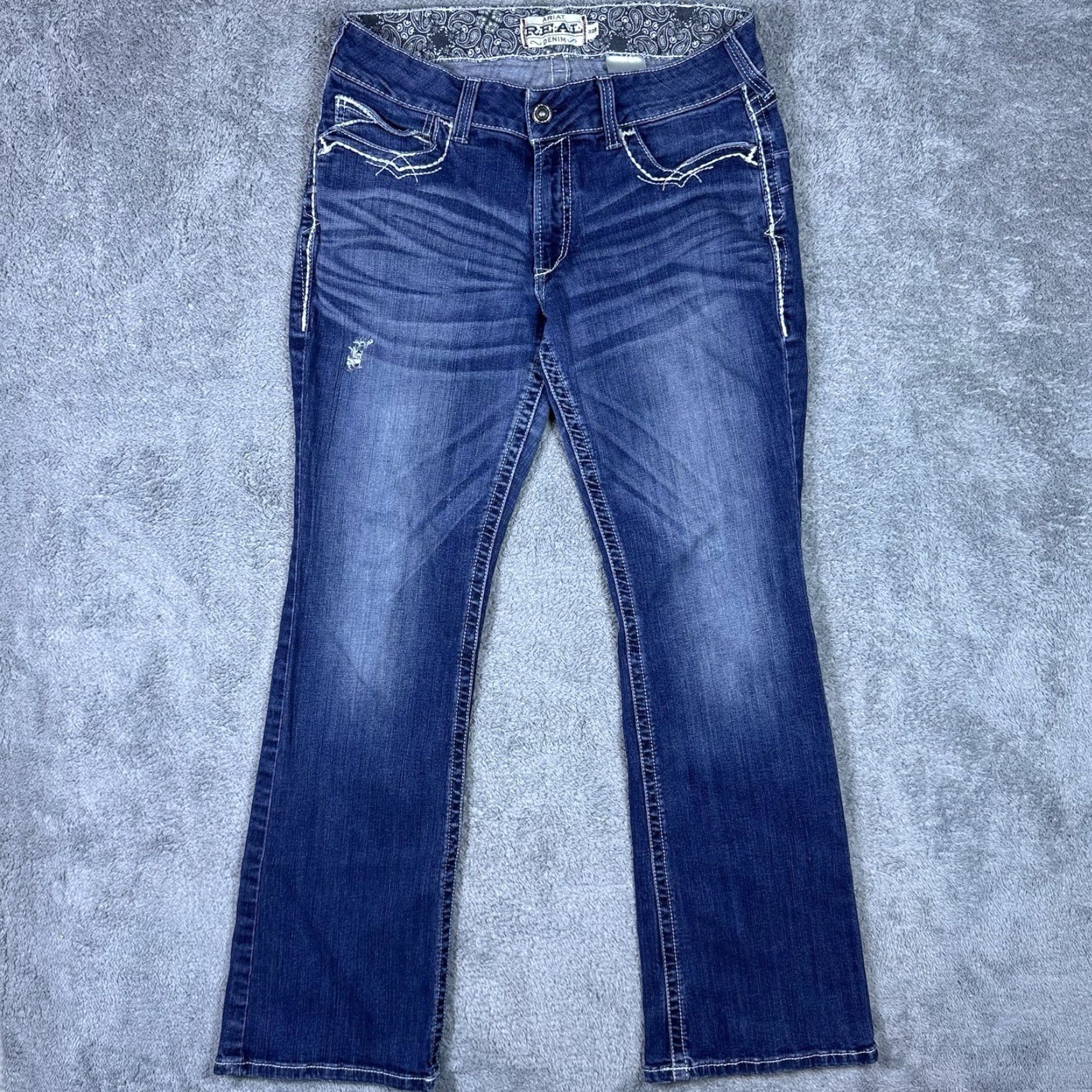 Ariat Ariat Jeans Womens 32x32 Marine Entwined Bootcut Real Denim Whipstitch Whisker Size 24" / US 00 / IT 34 - 2 Thumbnail