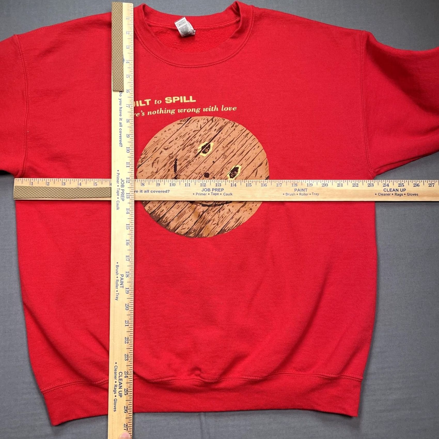Gildan Built To Spill Sweatshirt Mens Large Red There’s Nothing Wrong With Love rock Gildan Heavy Blend Crew Neck Long Sleeve Graphic Print Size US L / EU 52-54 / 3 - 5 Thumbnail