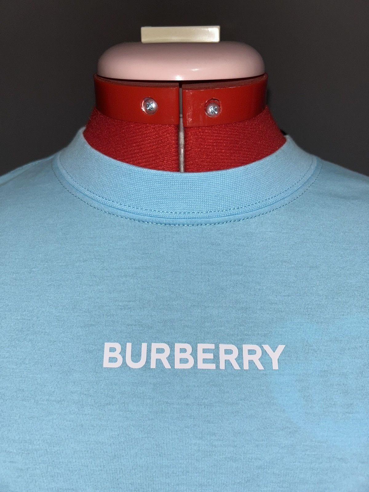 Burberry Burberry Jemma Topaz Blue Cotton T-Shirt Womens XS Brand NWT Size XS / US 0-2 / IT 36-38 - 2 Thumbnail